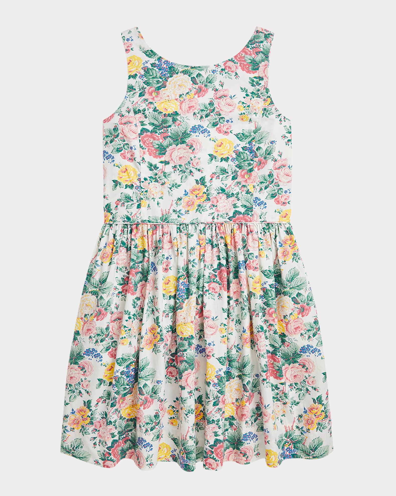 Girl's Sleeveless Floral Poplin Day Dress 0