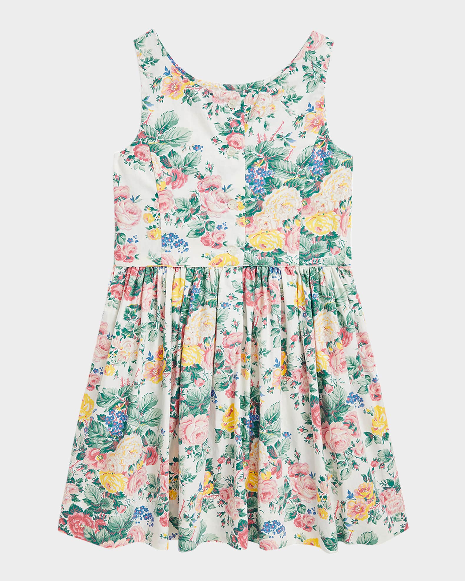 Girl's Sleeveless Floral Poplin Day Dress 1