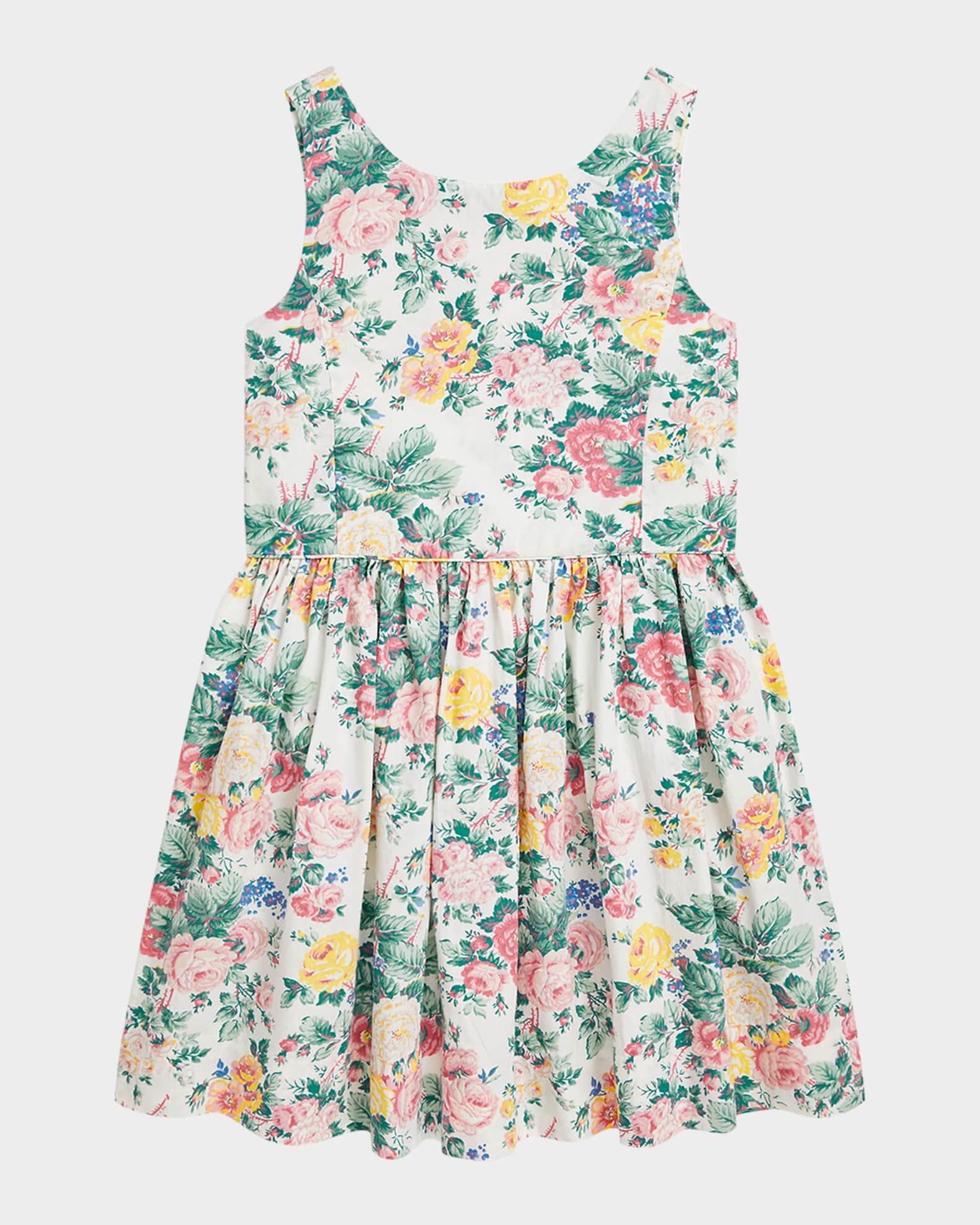 Girl's Sleeveless Floral Poplin Day Dress 0