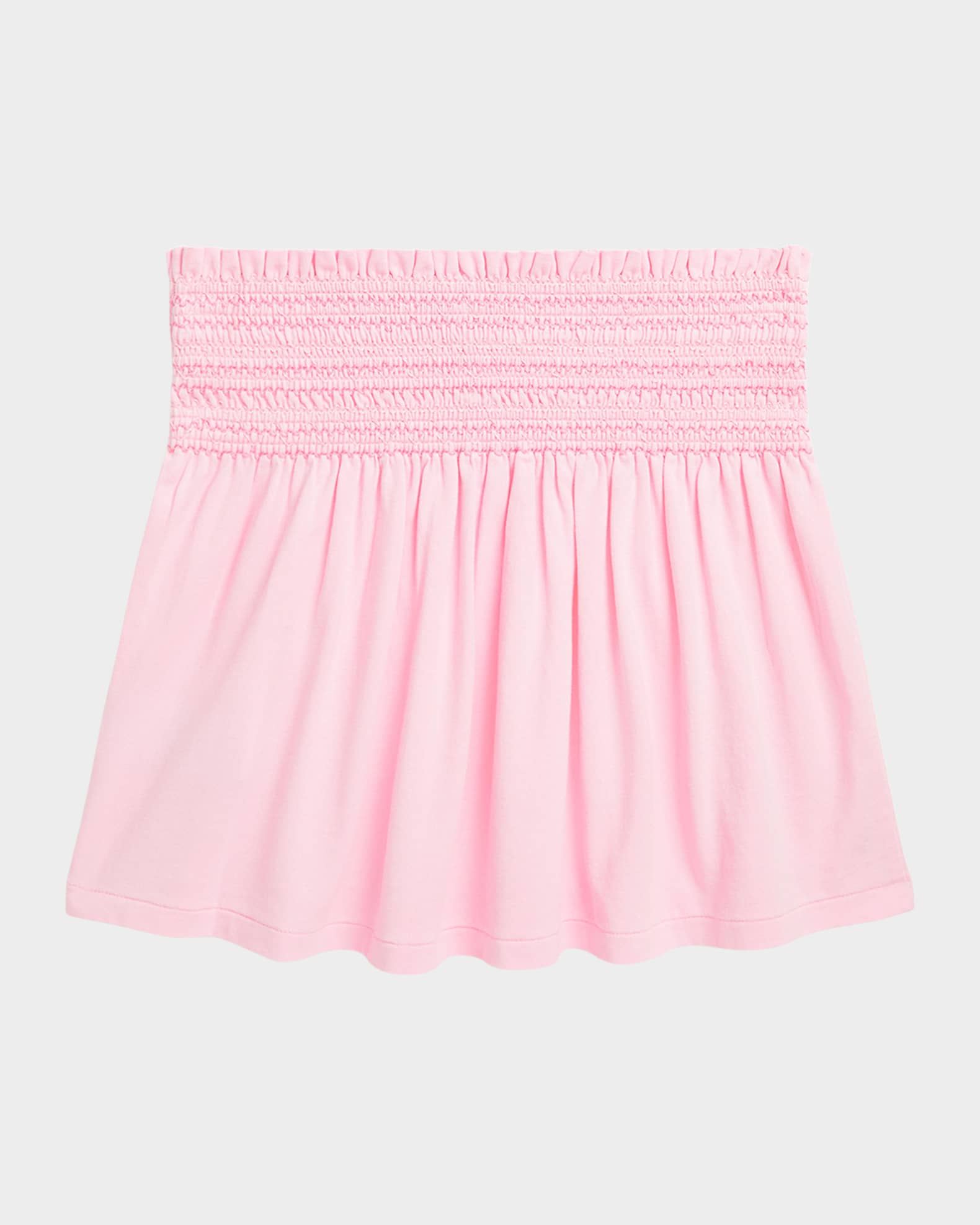 Girl's Jersey Smocked-Waistband Ruffle Skirt 1