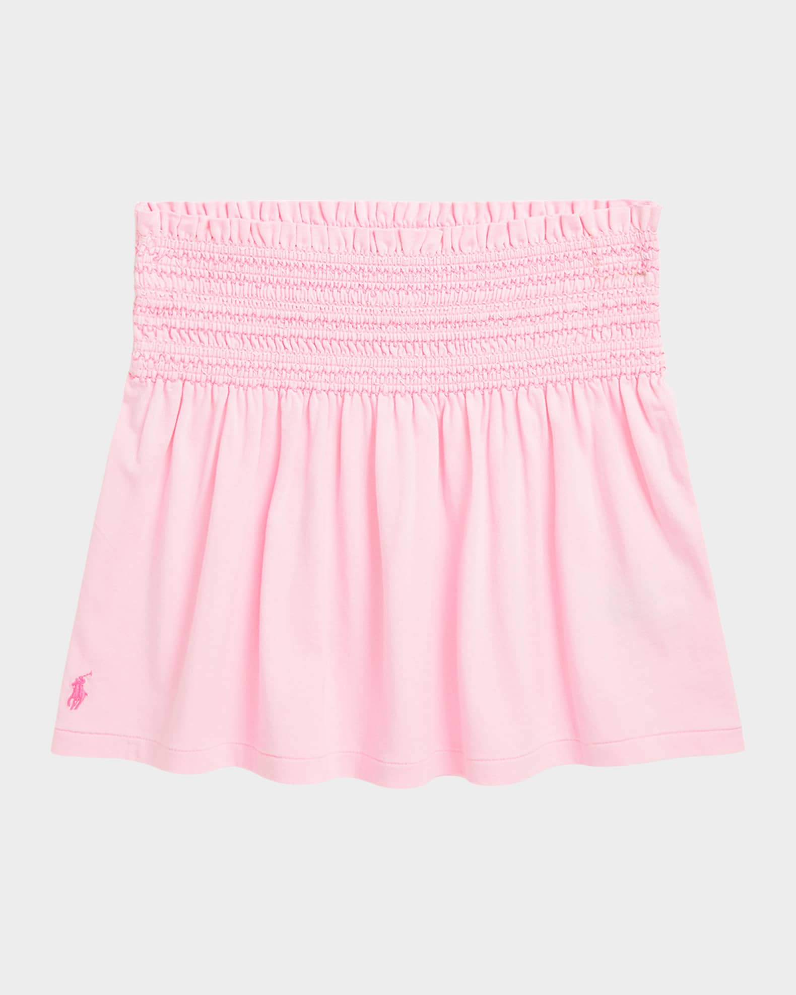 Girl's Jersey Smocked-Waistband Ruffle Skirt 0