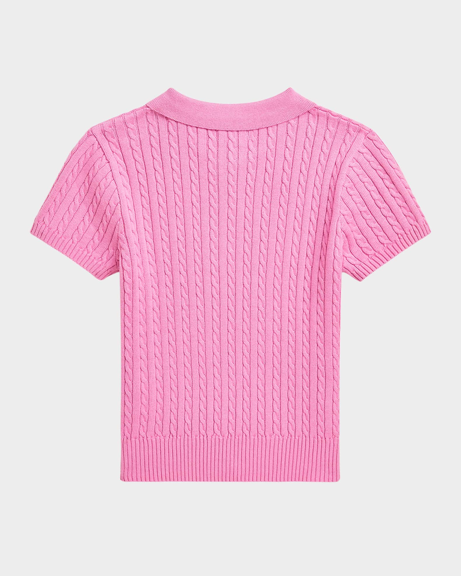 Girl's Mini Cable Knit Polo Shirt 1