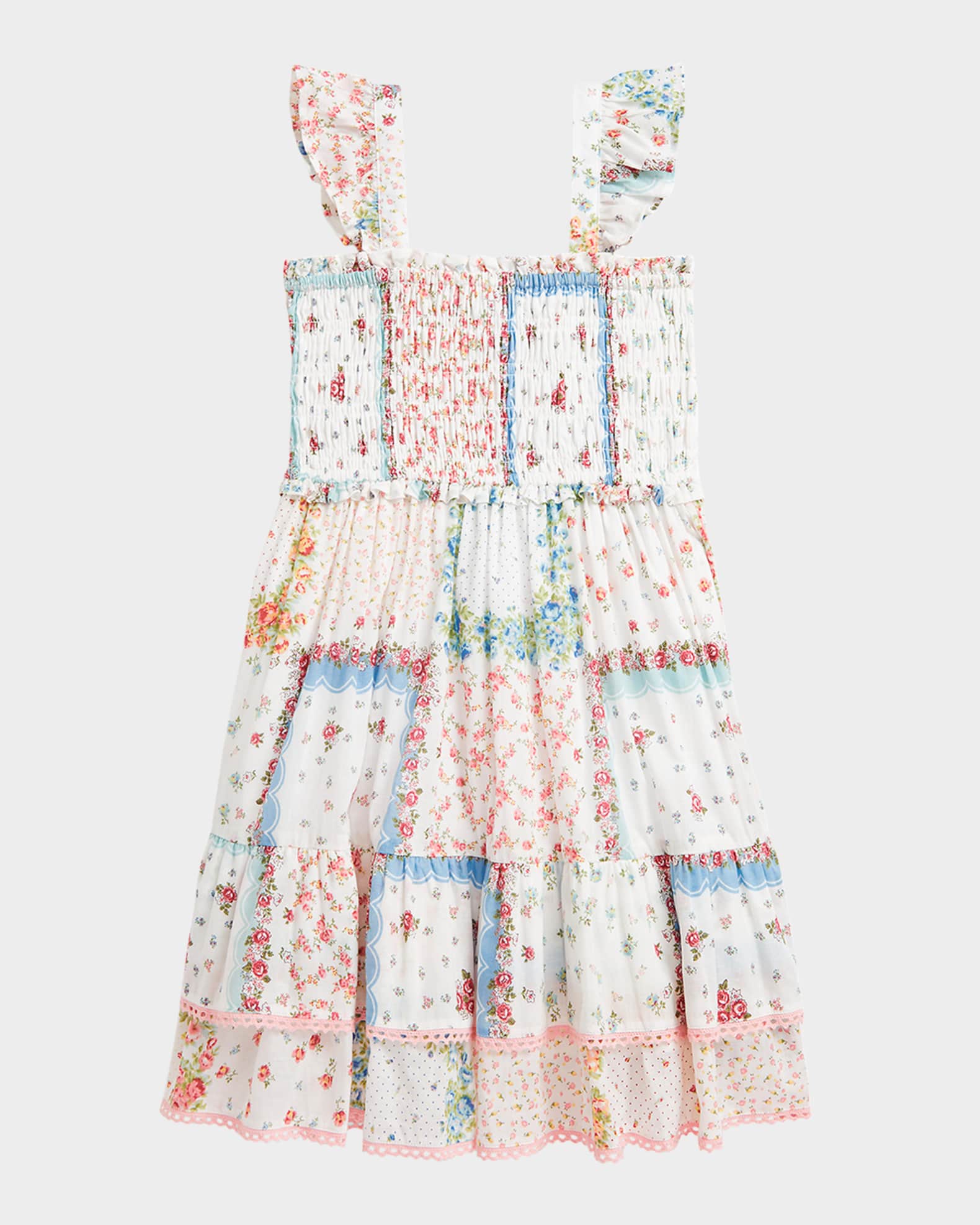 Girl's Patchwork-Print Smocked Dress 1