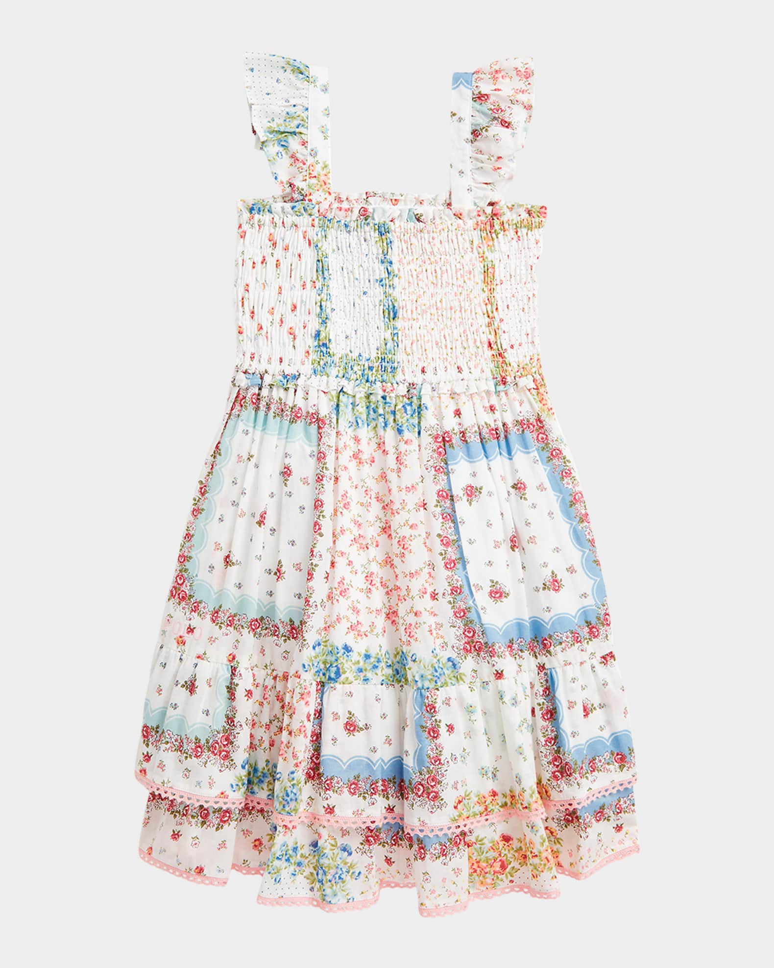 Girl's Patchwork-Print Smocked Dress 0