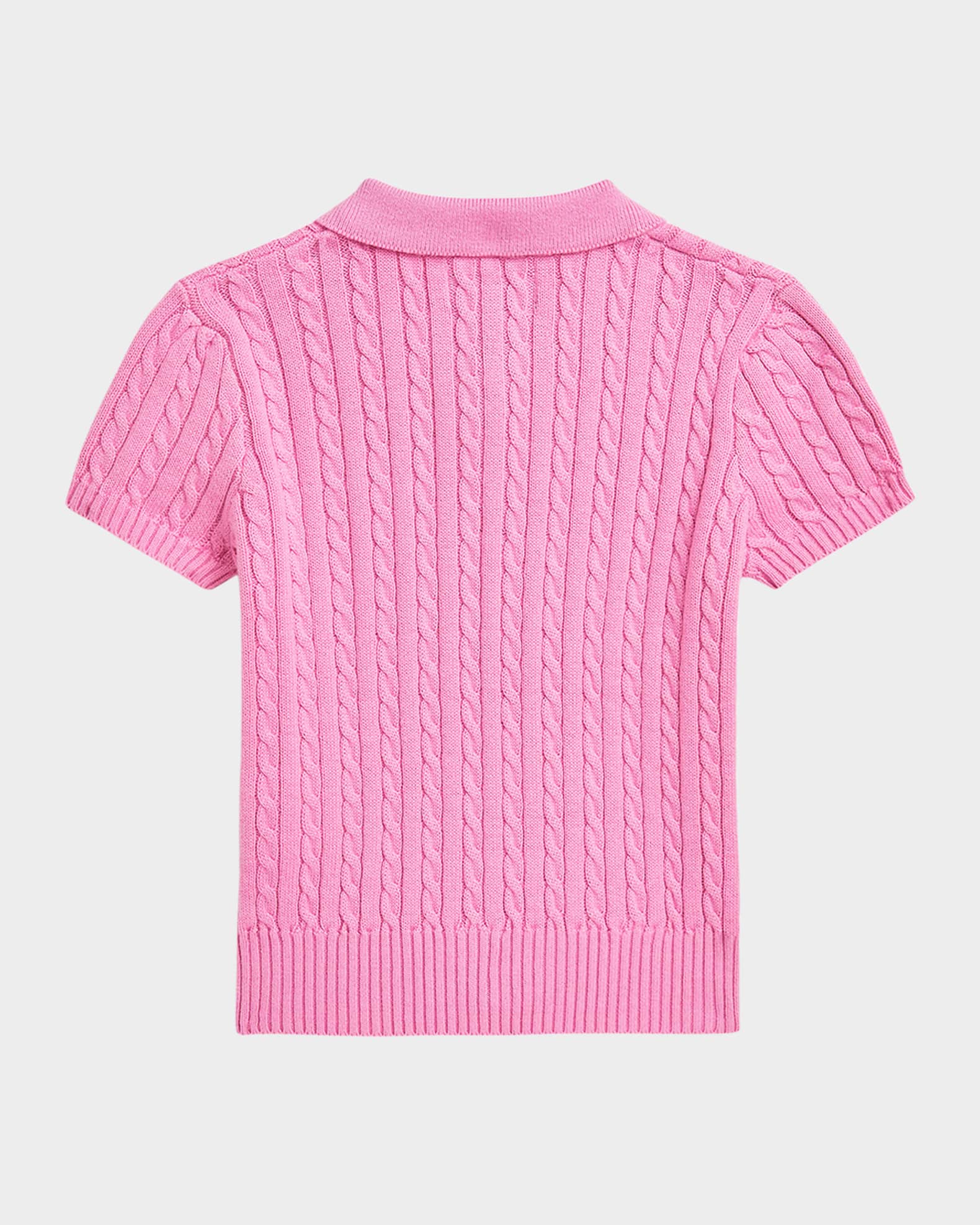 Girl's Mini Cable Knit Polo Shirt 1