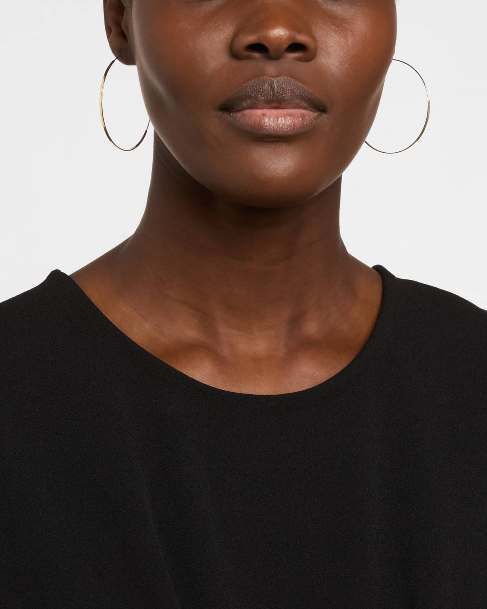 50mm Medium Flat Magic Hoop Earrings in 14K Yellow Gold  1