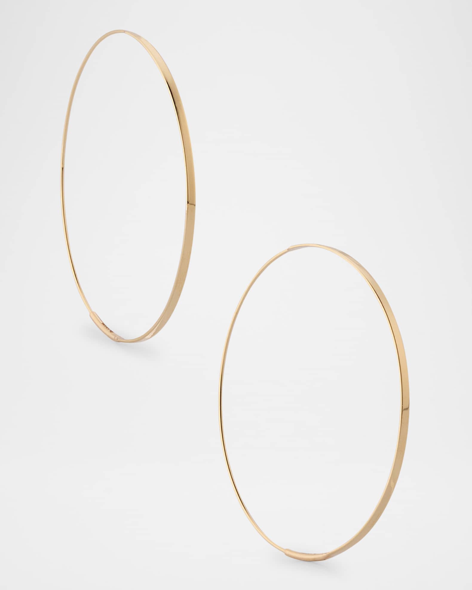 50mm Medium Flat Magic Hoop Earrings in 14K Yellow Gold  0
