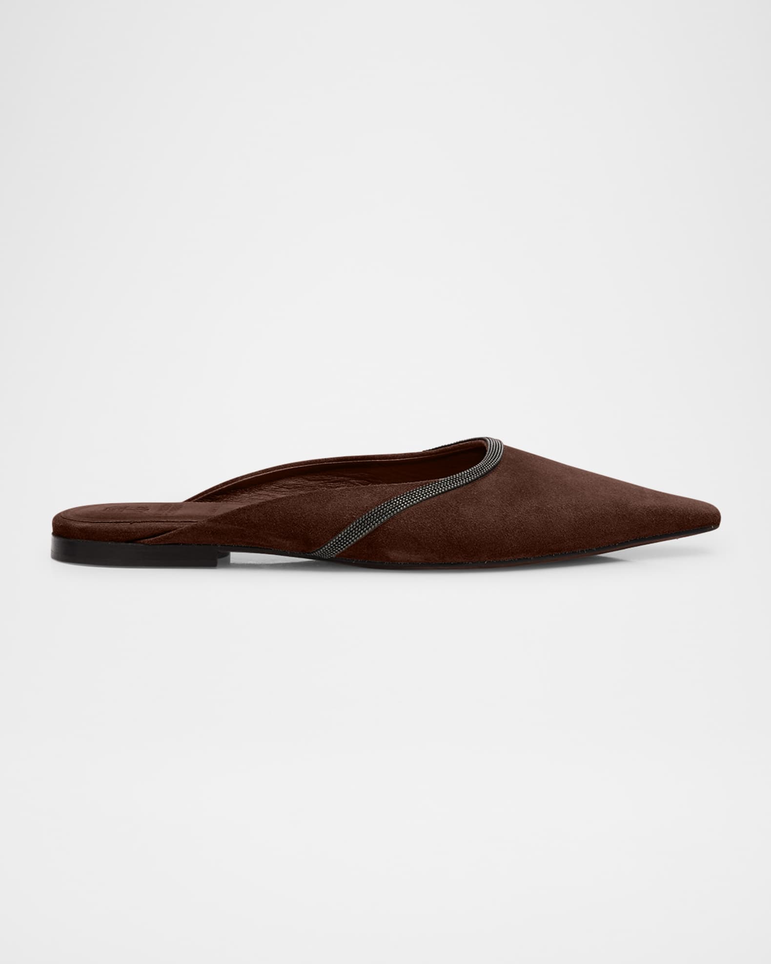 Suede Monili Ballerina Mules 0