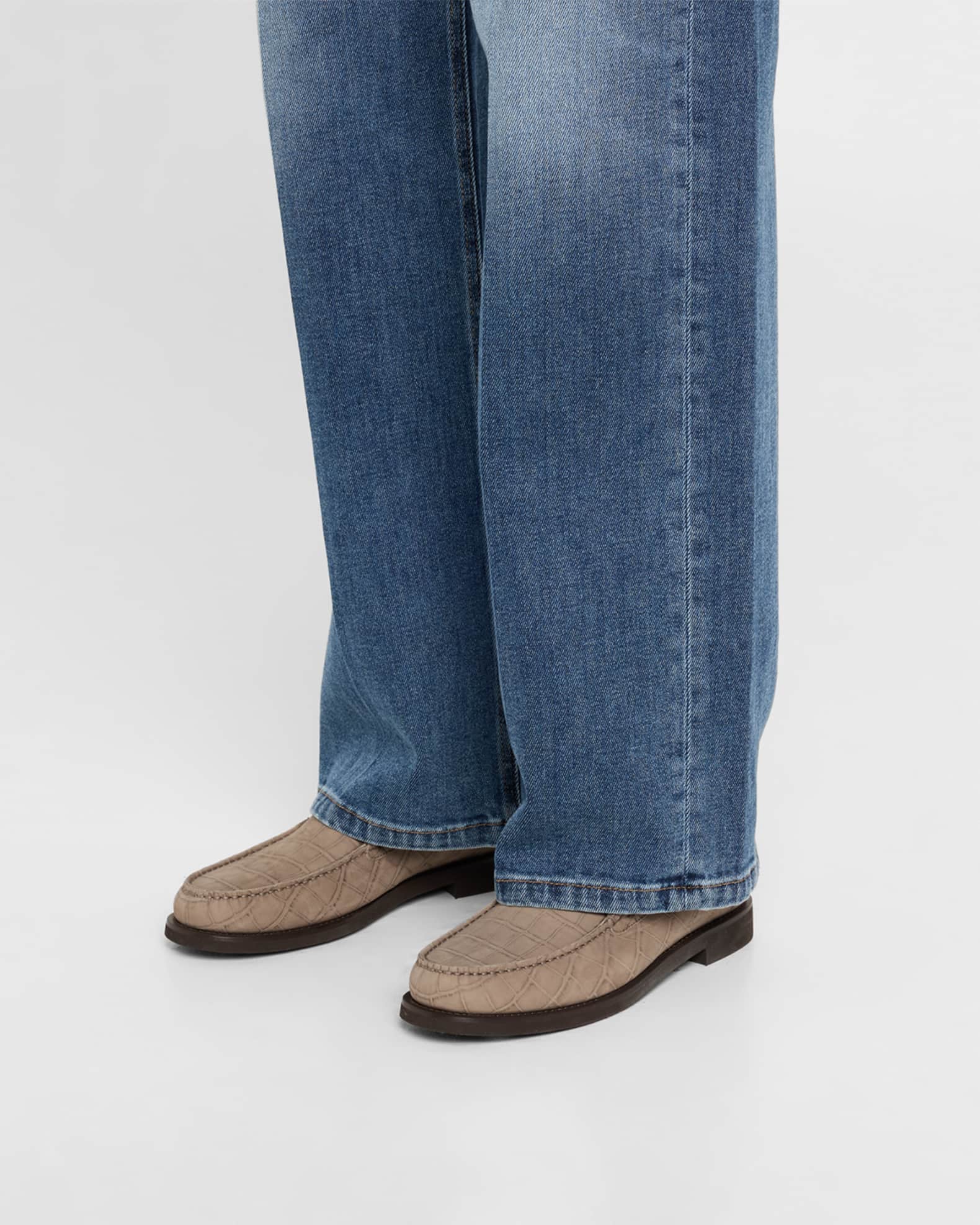Croco Suede Monili Easy Loafers 1