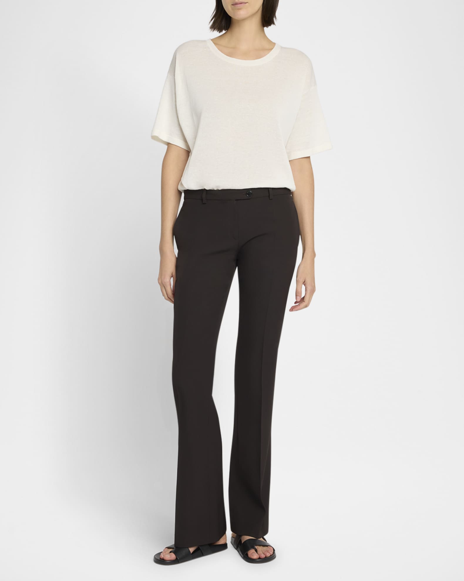 Jiselle Oversized Short-Sleeve Linen Top 1