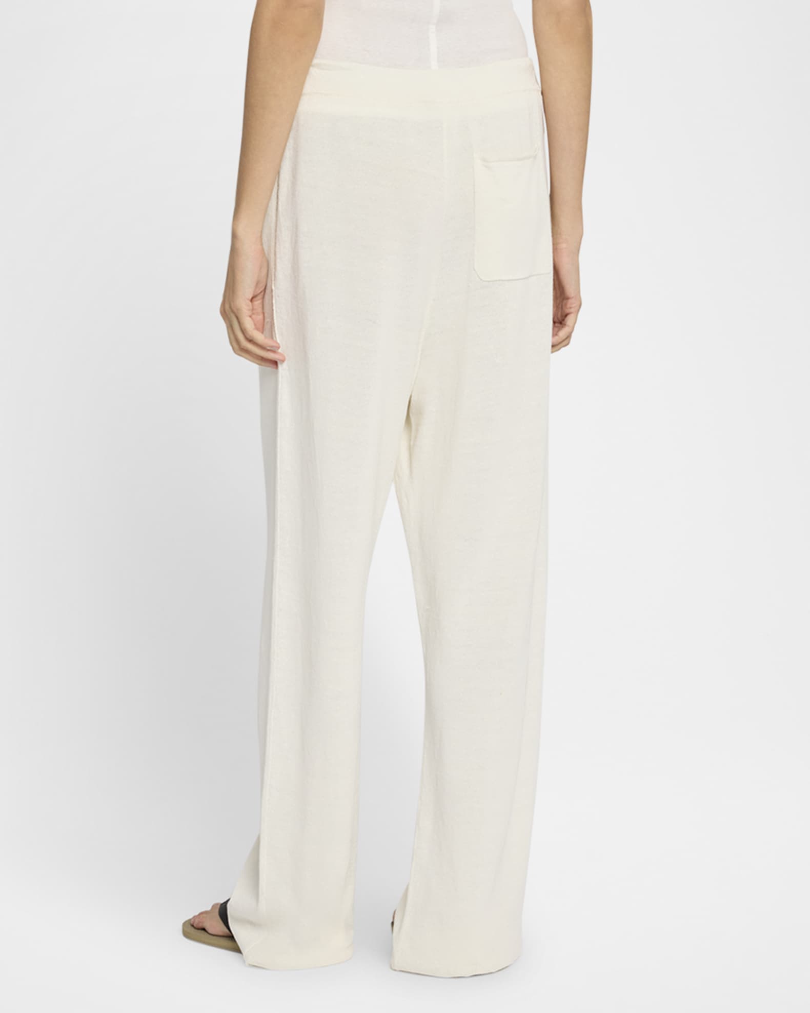 パンツ [The Row] Jory Pants in Linen and Cotton Jory 棉麻混纺裤子白– The Row