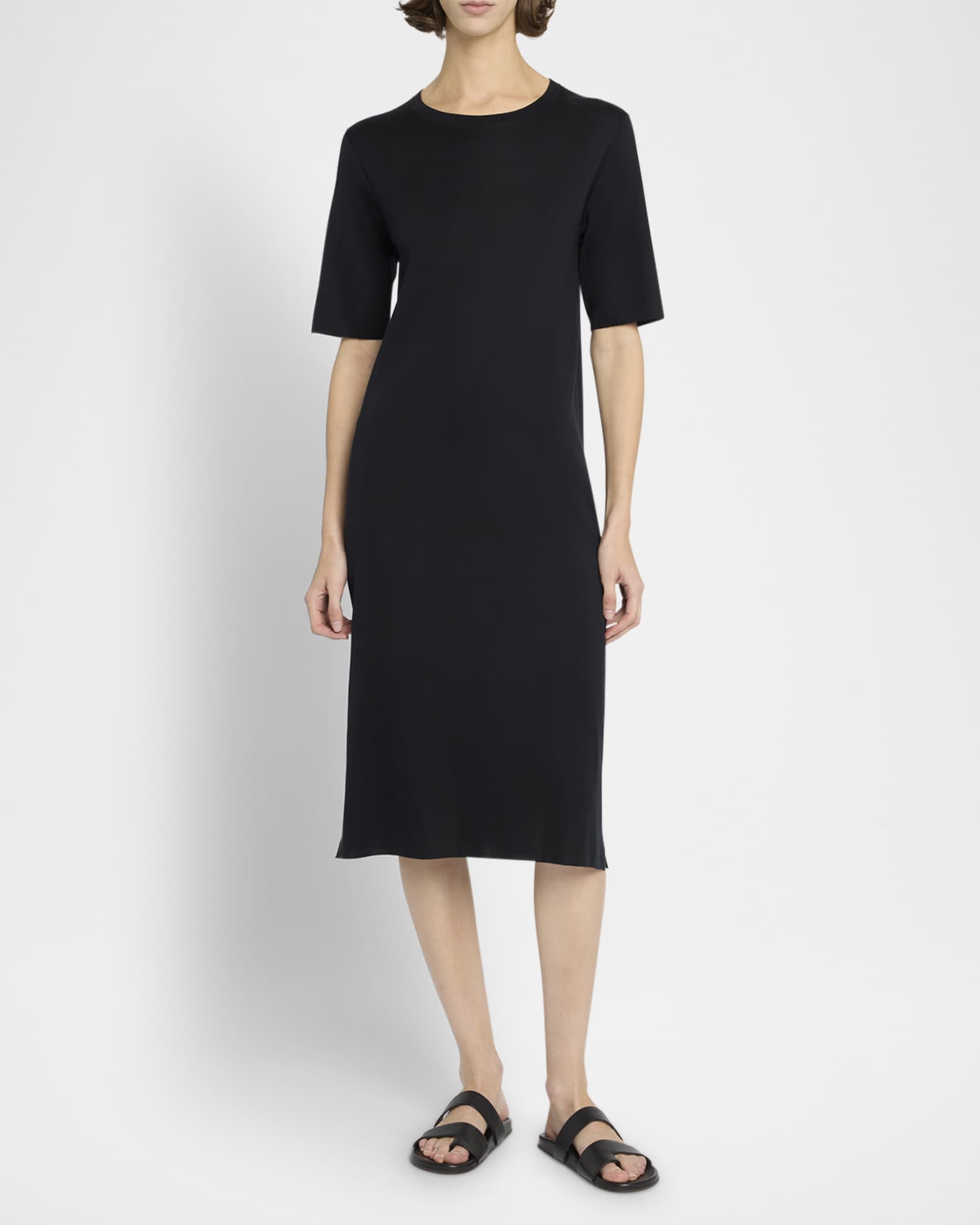 Jorgina Short-Sleeve Silk T-Shirt Dress 1