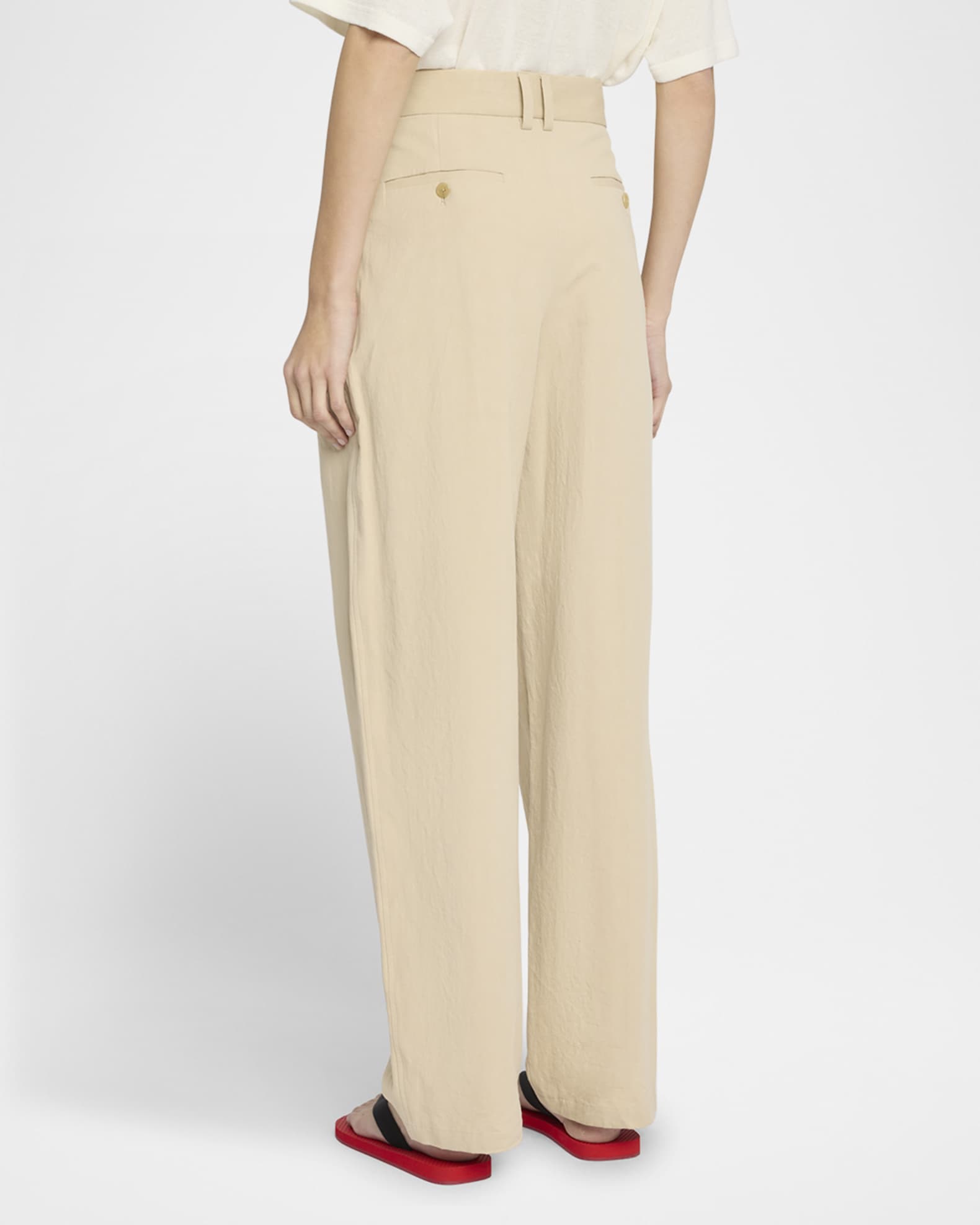 パンツ The Row Lilas Tailored Pants In Wool And Linen Lilas wool and linen-blend wide-leg pants in black - The Row