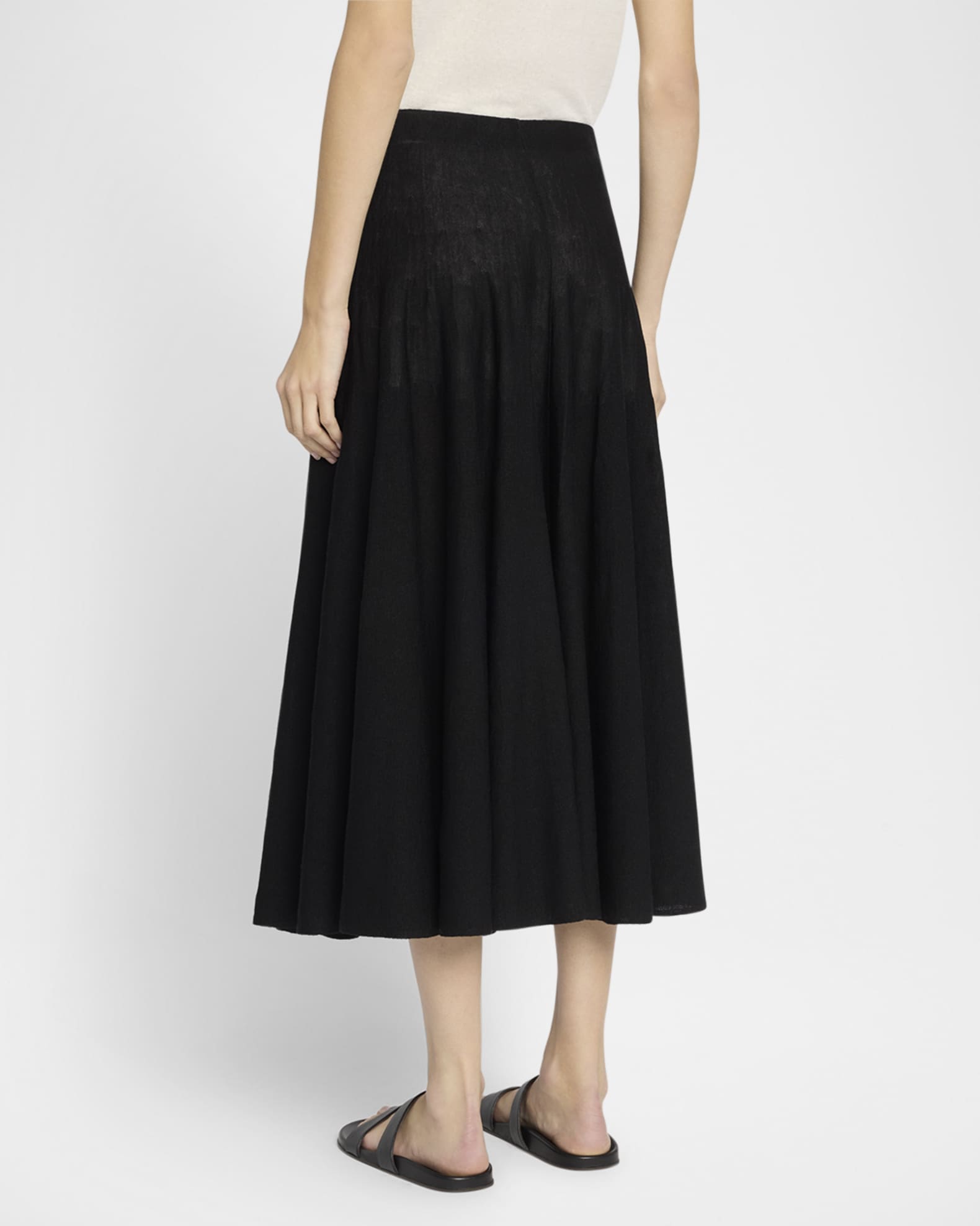 THE ROW Jaliah Cotton-Linen Knit Midi Skirt | Neiman Marcus