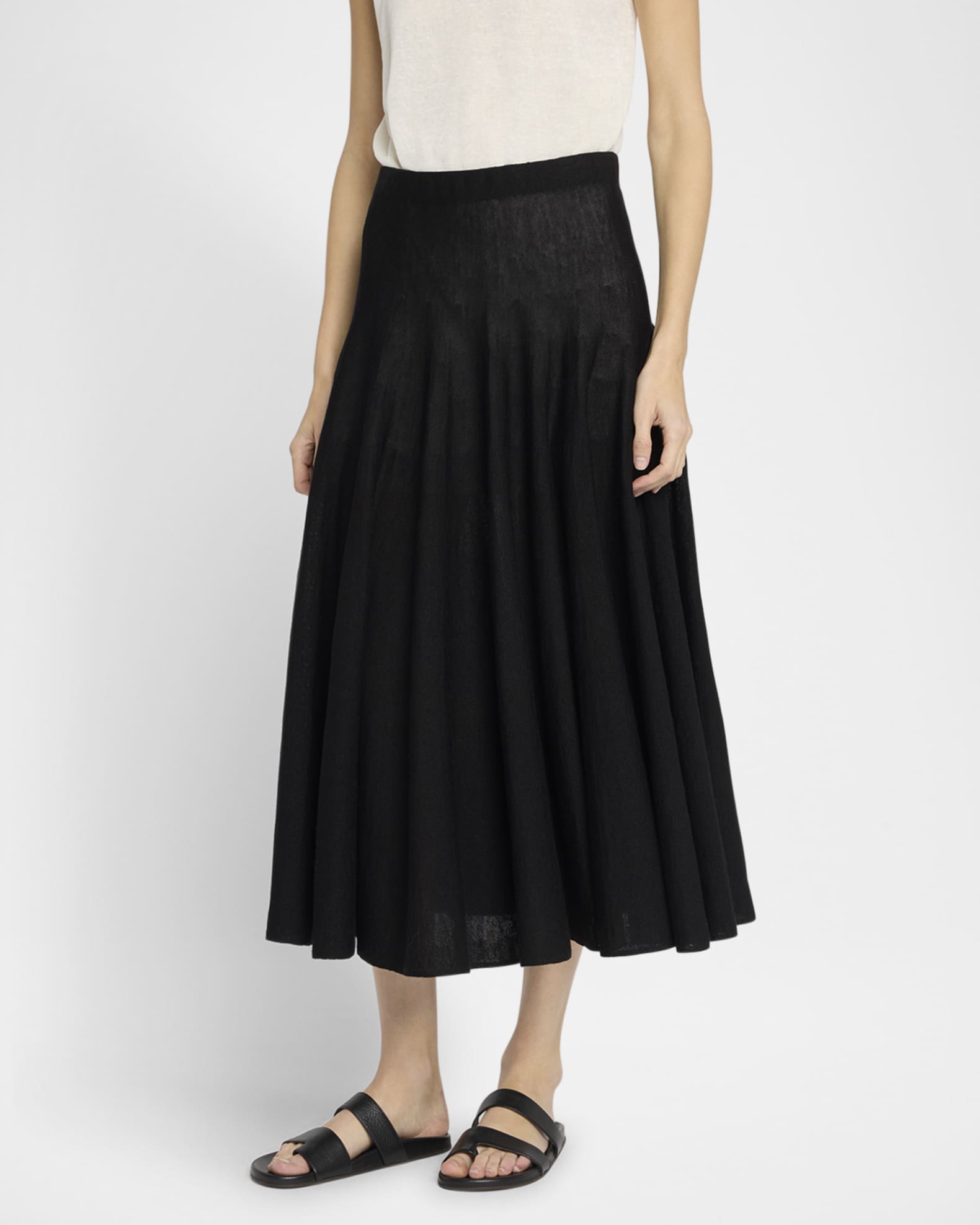 ミニスカート [The Row] Jaliah Skirt in Cotton and Linen Jaliah Skirt Black in Cotton and Linen – The Row