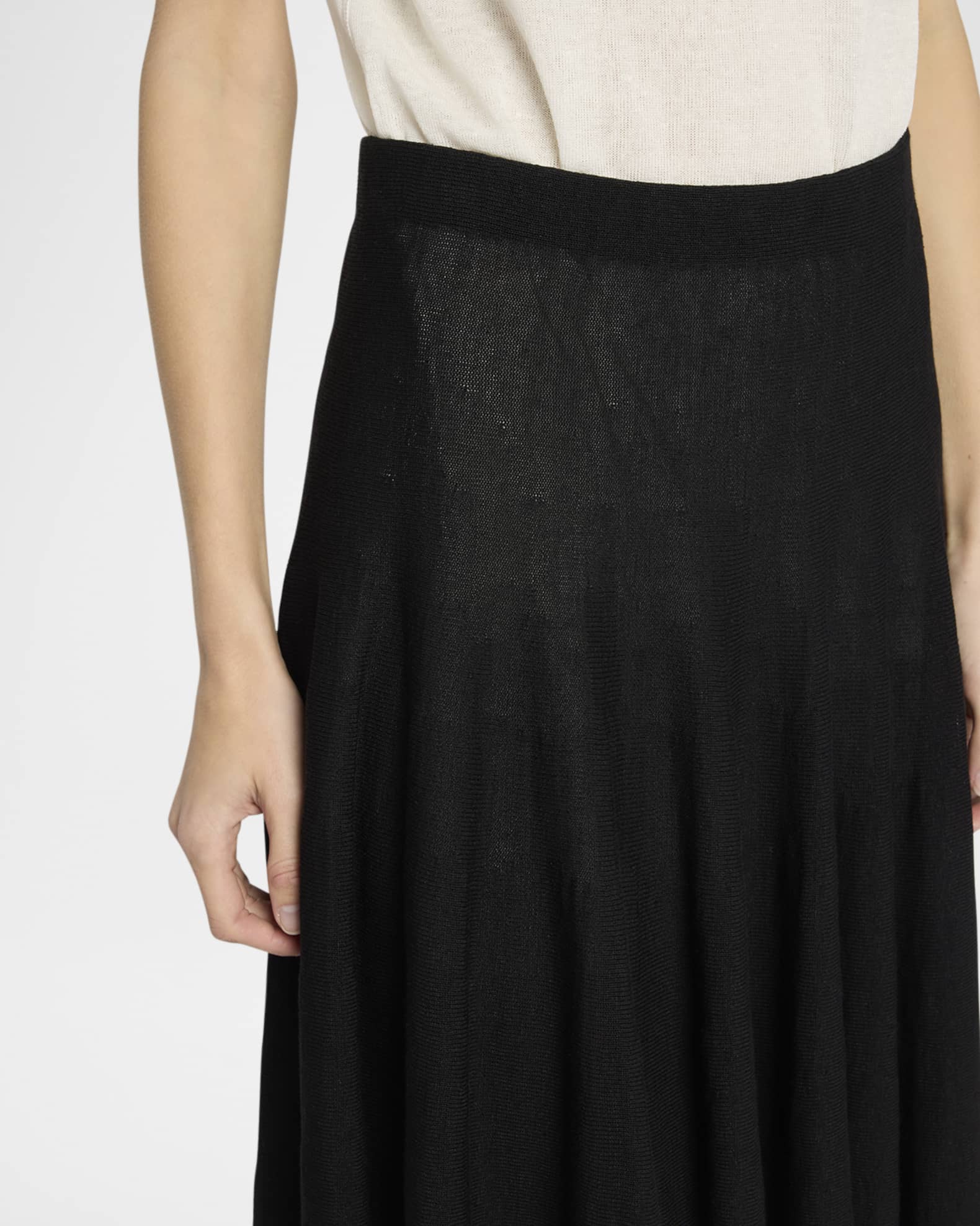 ミニスカート [The Row] Jaliah Skirt in Cotton and Linen Jaliah cotton and linen-blend midi skirt in white - The Row