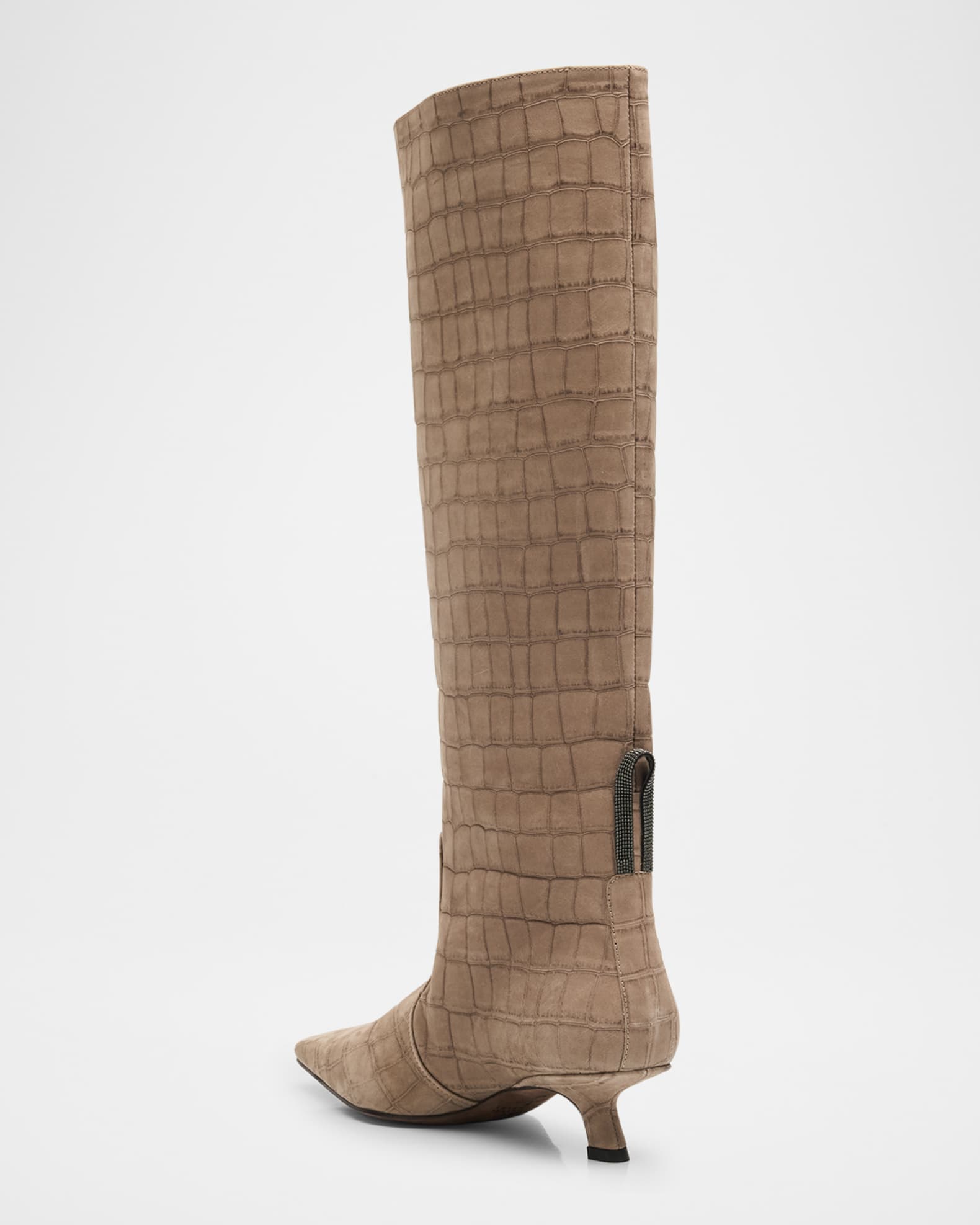 Leather Comma-Heel Knee Boots 1