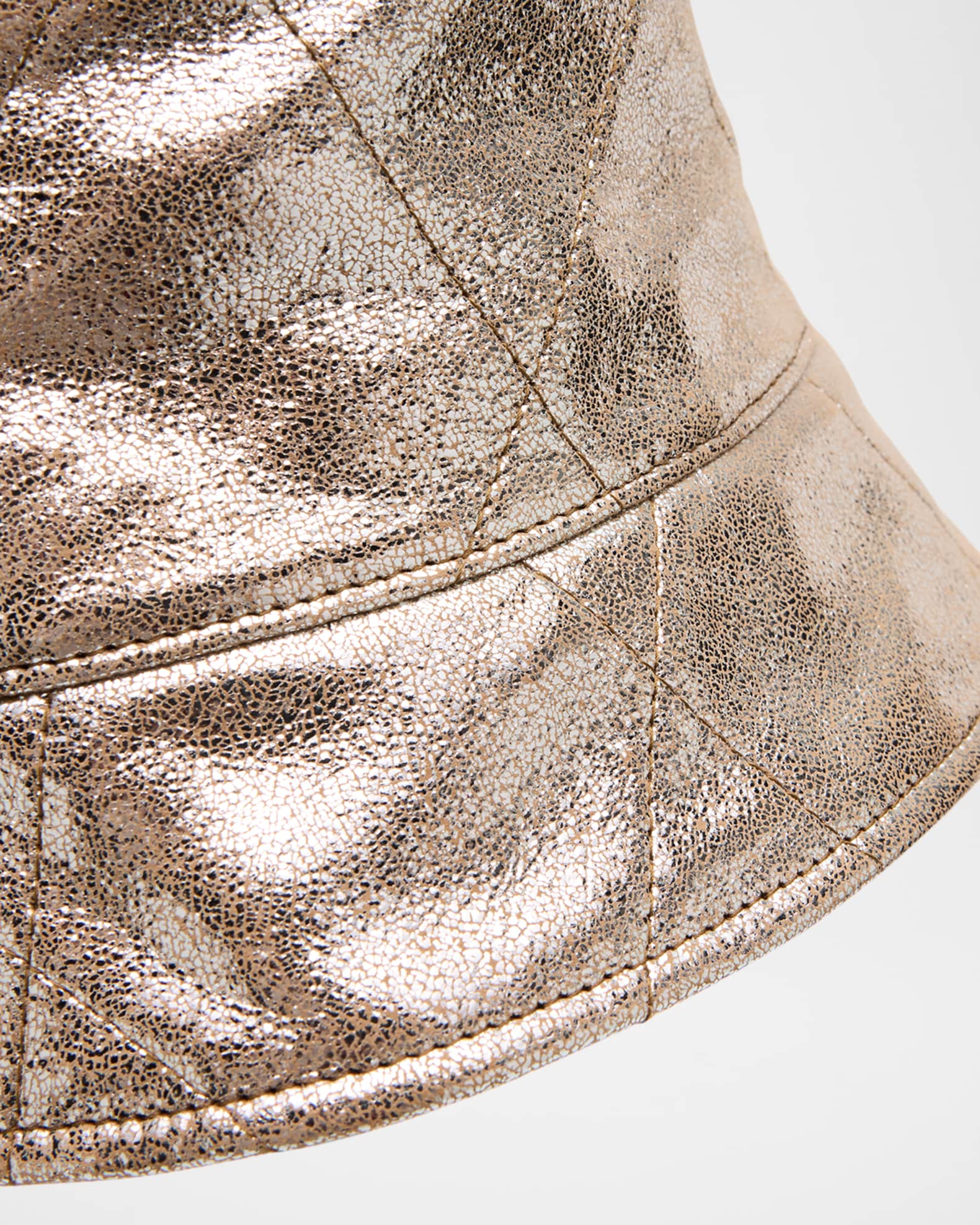 Brunello Cucinelli Metallic Leather Bucket Hat | Neiman Marcus