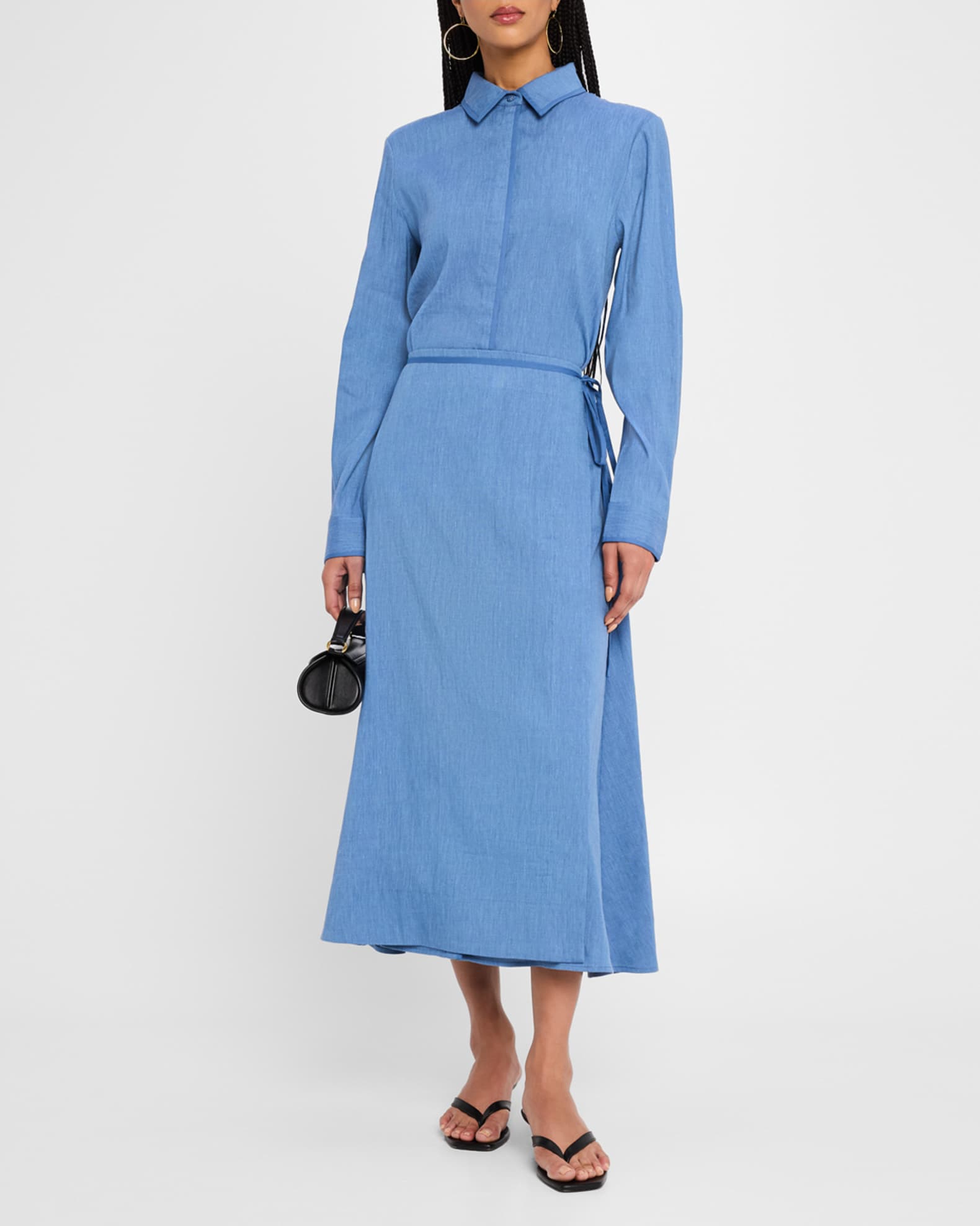 Lato Wrap Dress in Linen Slub 1