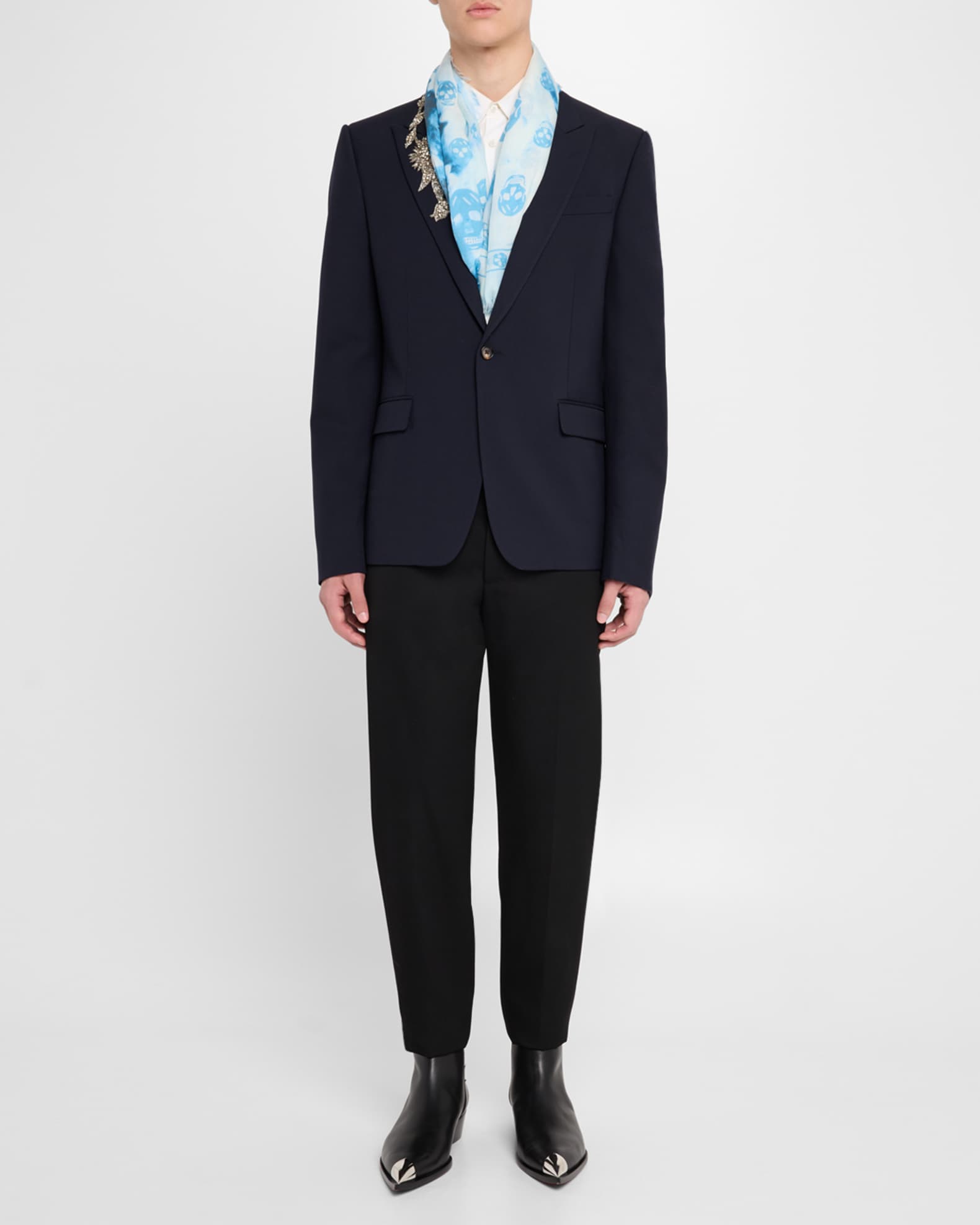 Men's Bleached Classic Skull Scarf 1