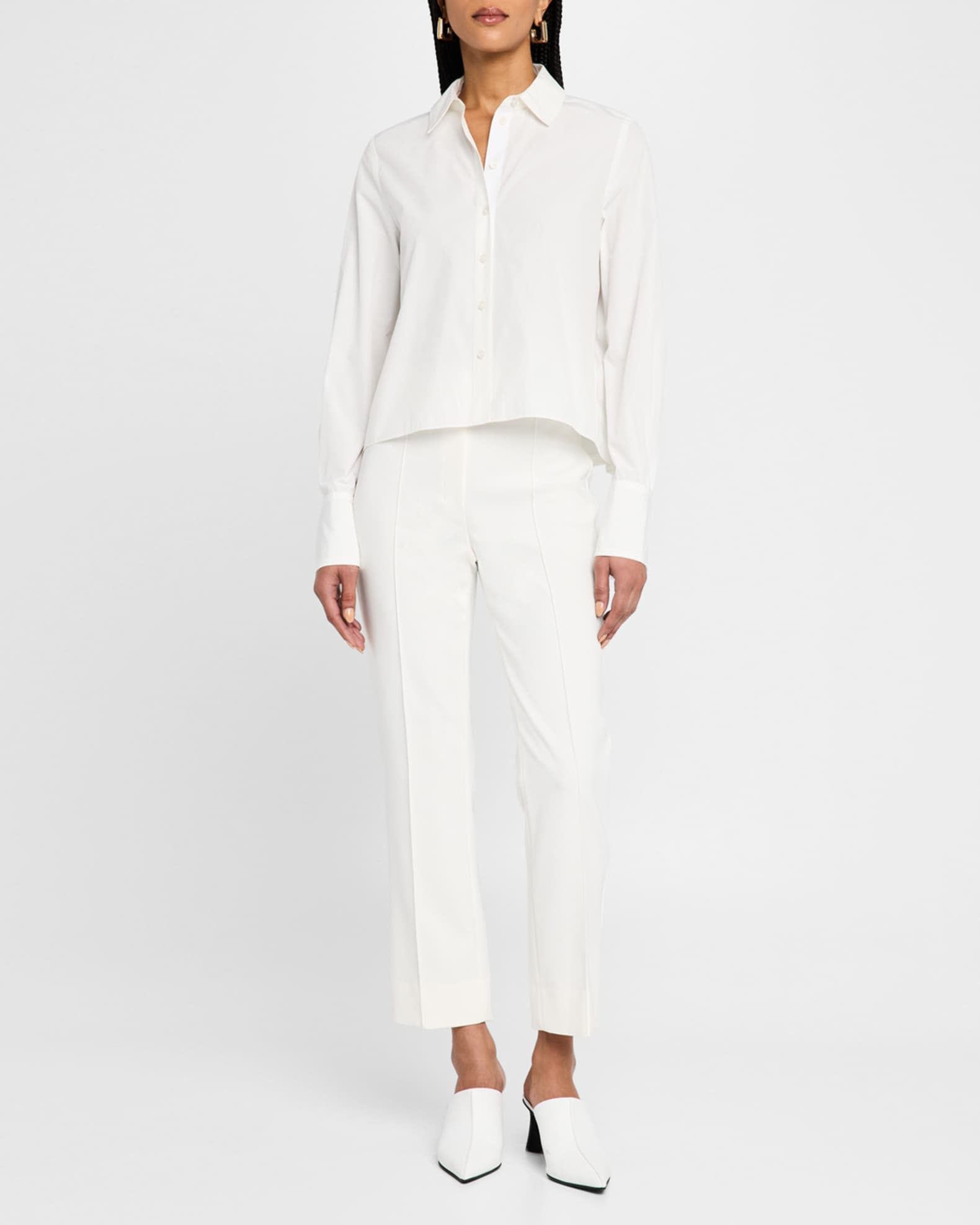 Aria Pleated-Back Cropped Shirt 1