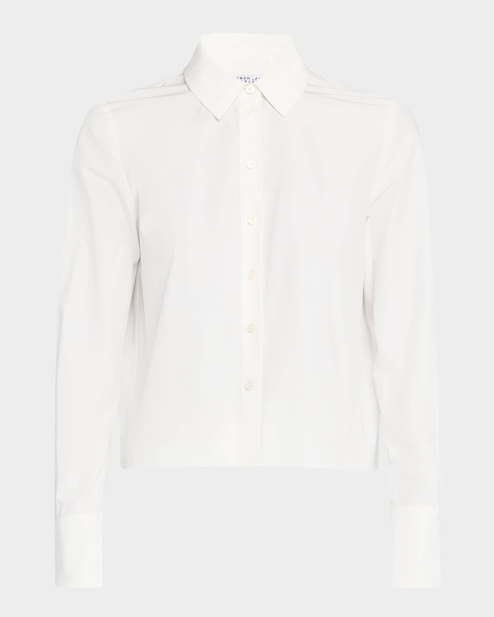 Aria Pleated-Back Cropped Shirt 0