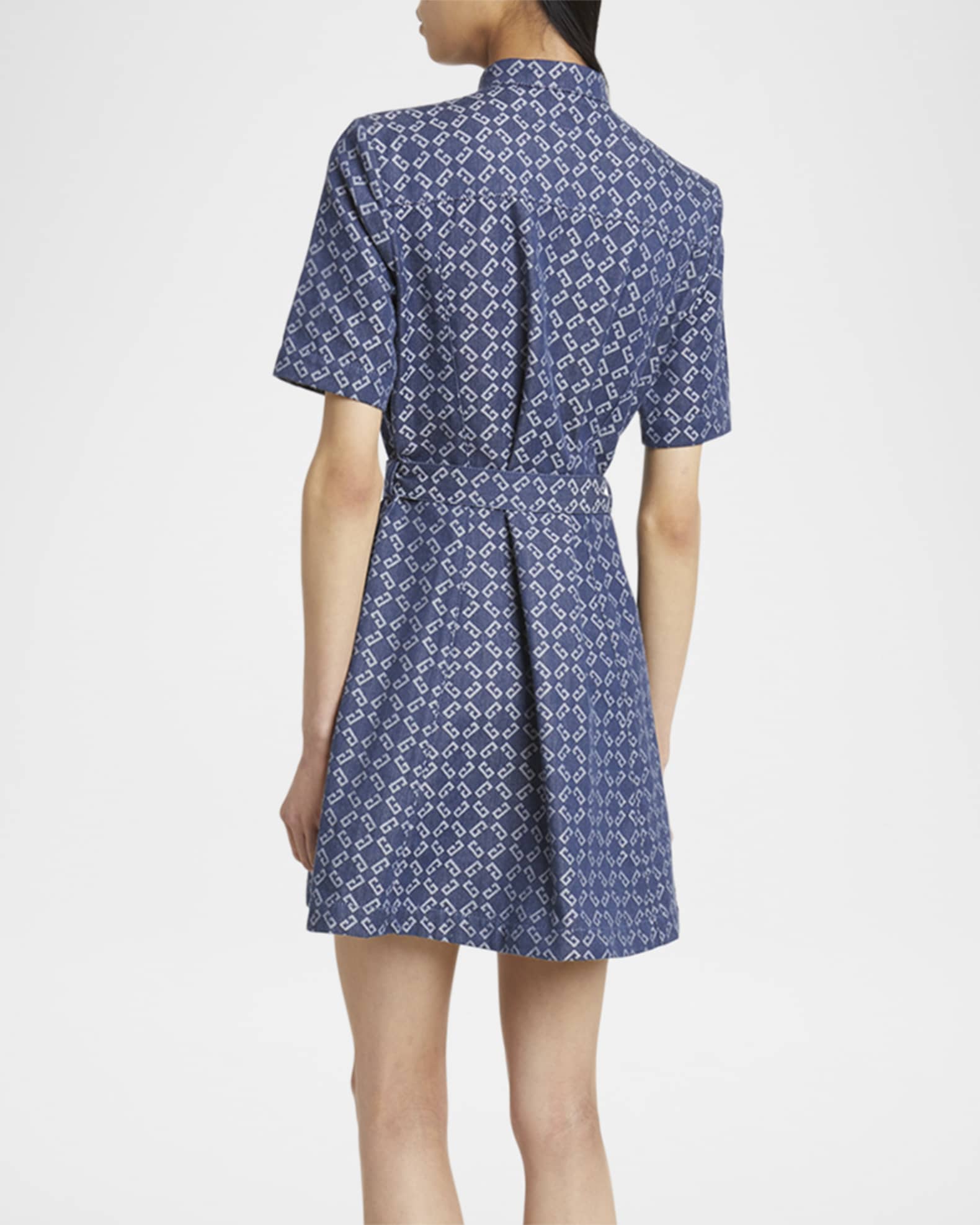 スカート GIVENCHY Denim dress Givenchy Monogram Denim Belted Mini Shirtdress | Neiman Marcus