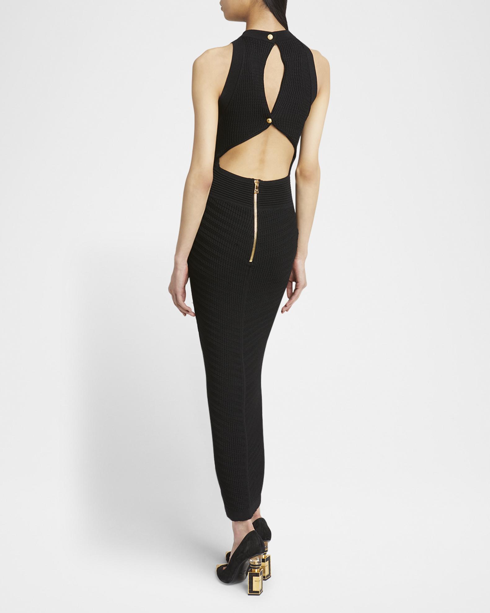 chinese dress ladies BLACK BACKLESS KNIT DRESS