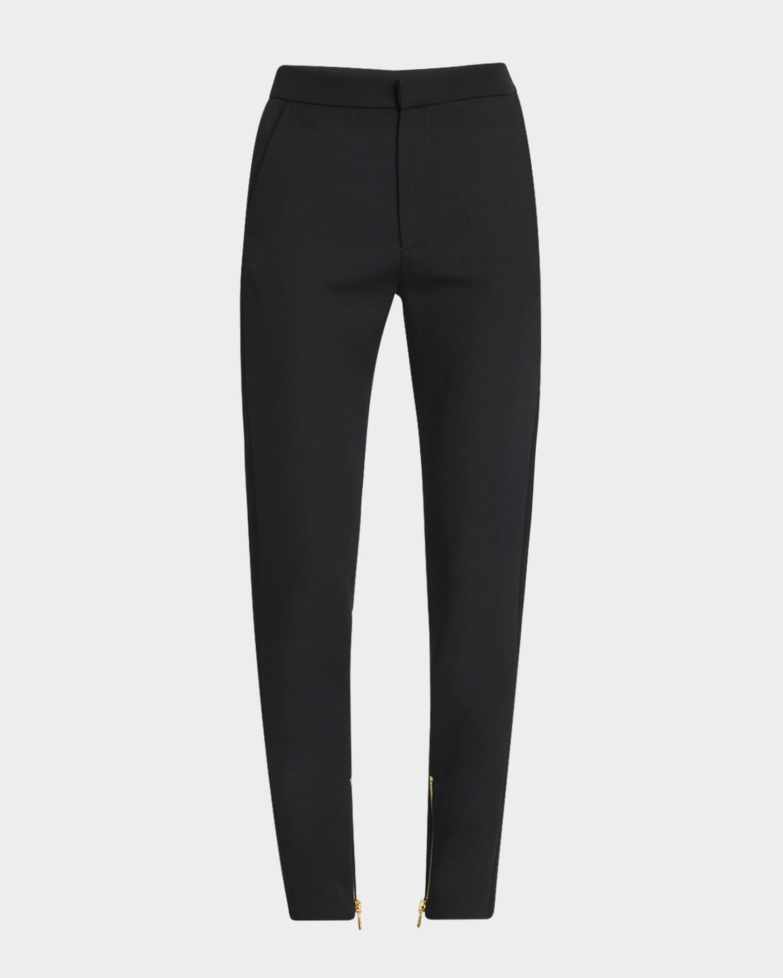 Zip-Hem Satin-Stripe Slim-Leg Grain De Poudre Pants 0