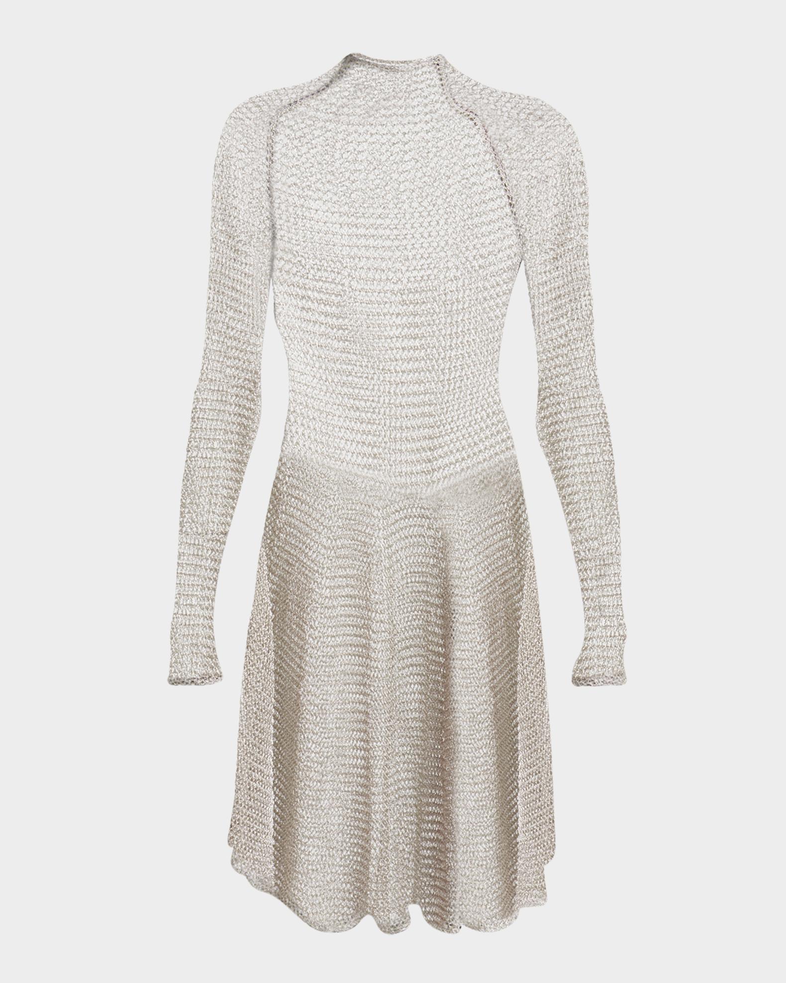 ALAIA Funnel-Neck Chainmail Mesh Knit Mini Dress | Neiman Marcus