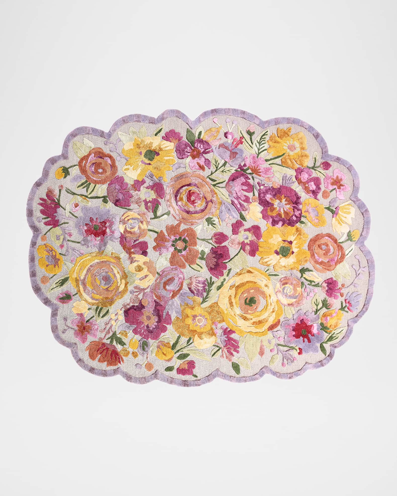 Scalloped Flower Meadow Rug, 8' x 10' 0