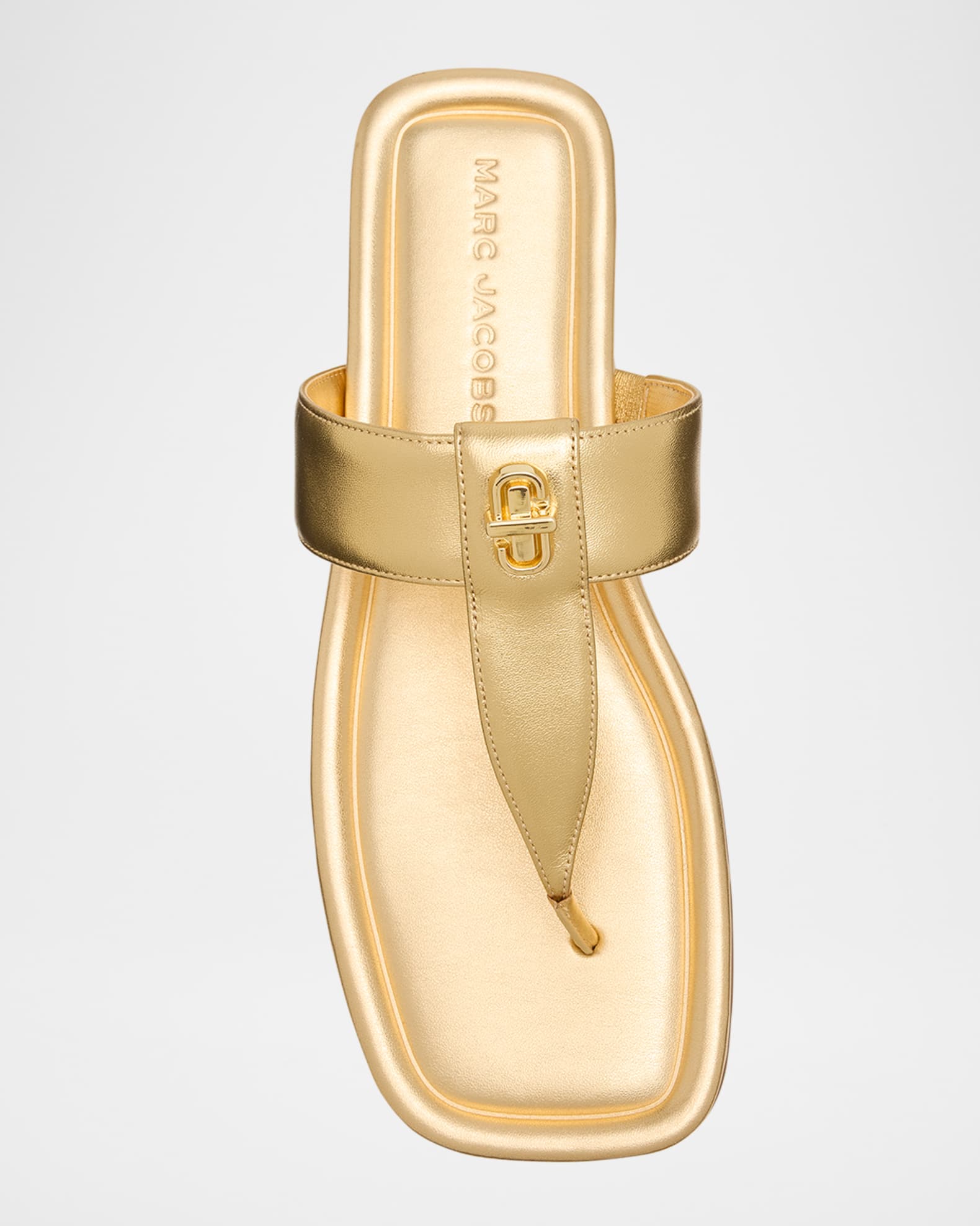 Marc Jacobs The Dual T Metallic Sandals | Neiman Marcus
