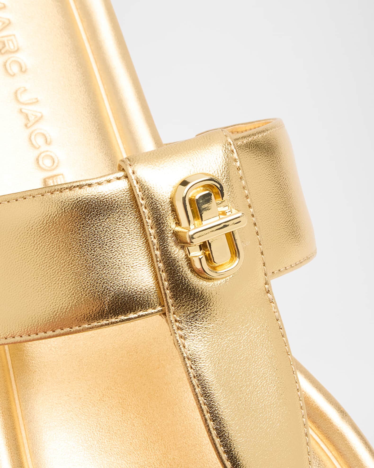 Marc Jacobs The Dual T Metallic Sandals | Neiman Marcus