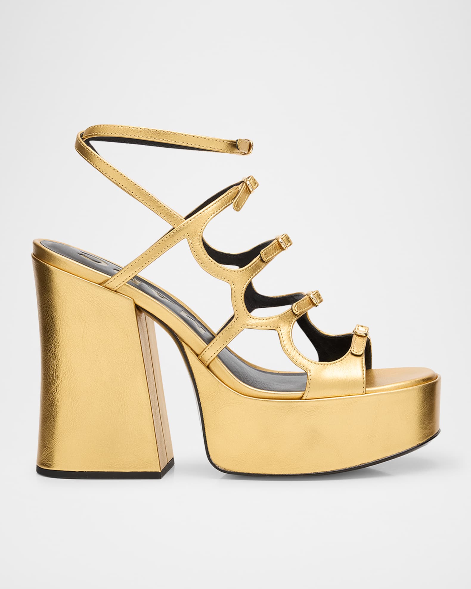 激安通販新作 Marc Jacobs Kiki Metallic Buckles Platform Sandals | Neiman ハンドバッグ