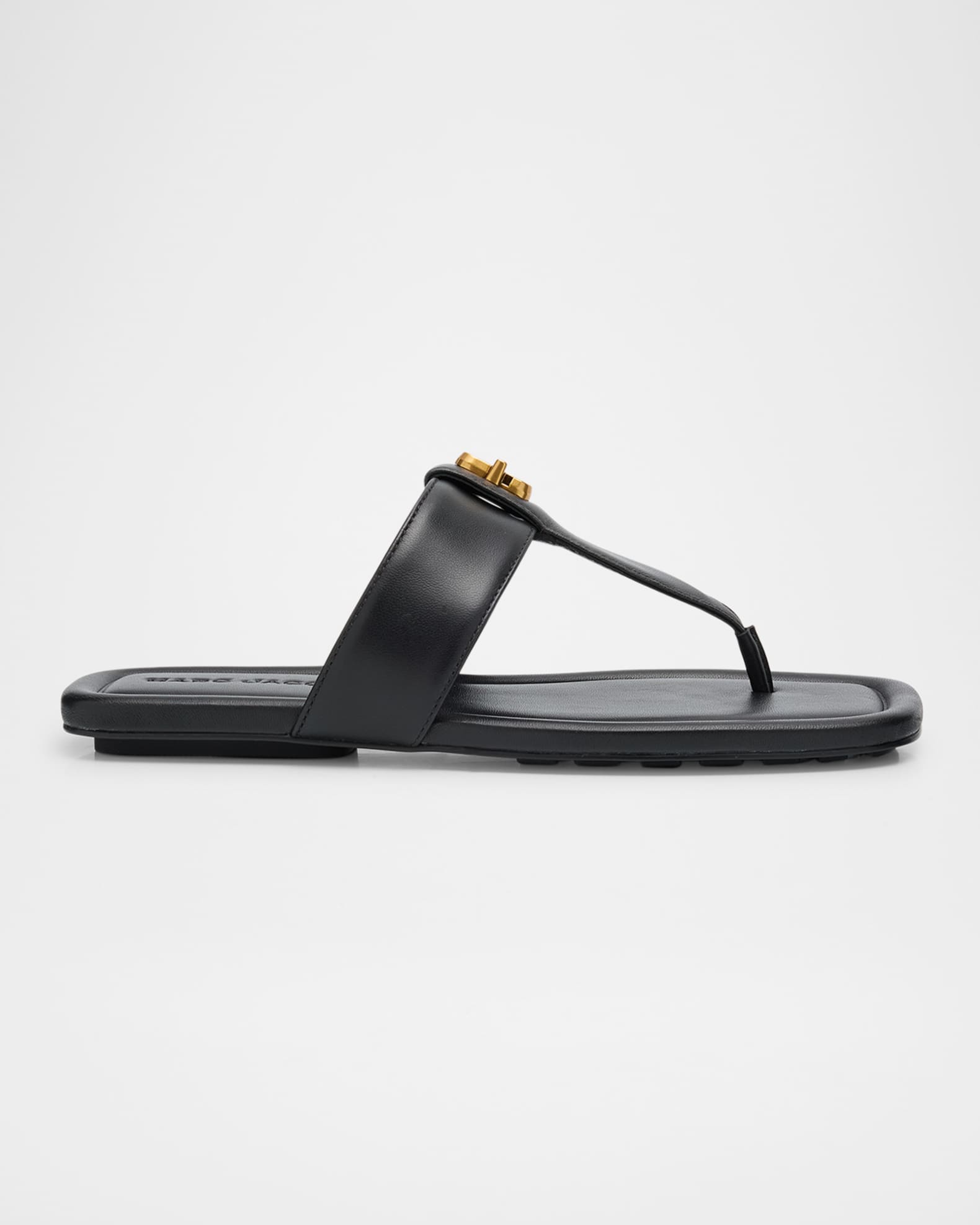 サンダル・ミュール The Dual T Sandals - Marc Jacobs - Leather - Black Marc Jacobs The Kiki Gladiator 40MM Metallic Leather