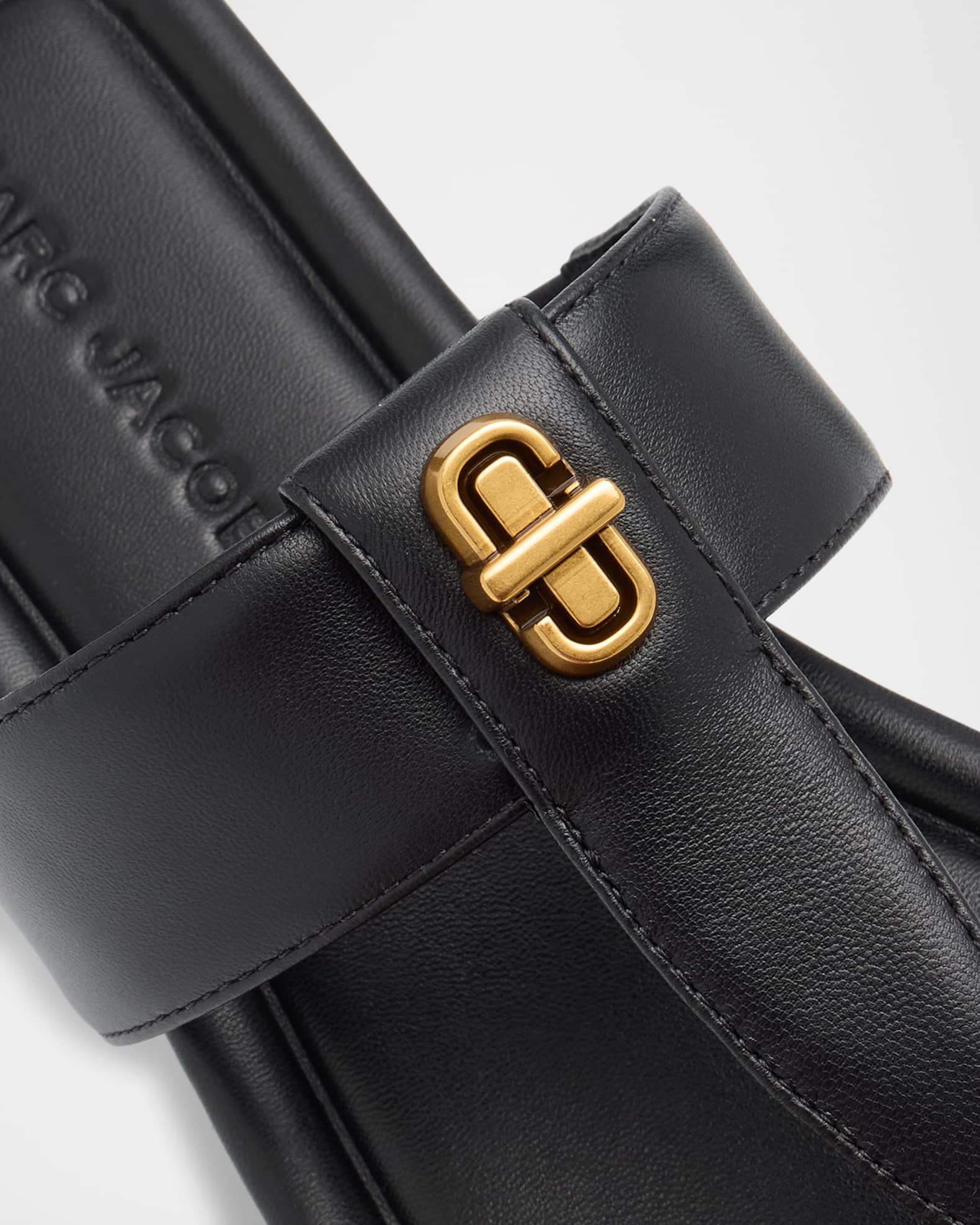 サンダル・ミュール The Dual T Sandals - Marc Jacobs - Leather - Black Marc Jacobs The Dual T Sandals | Black | FARFETCH