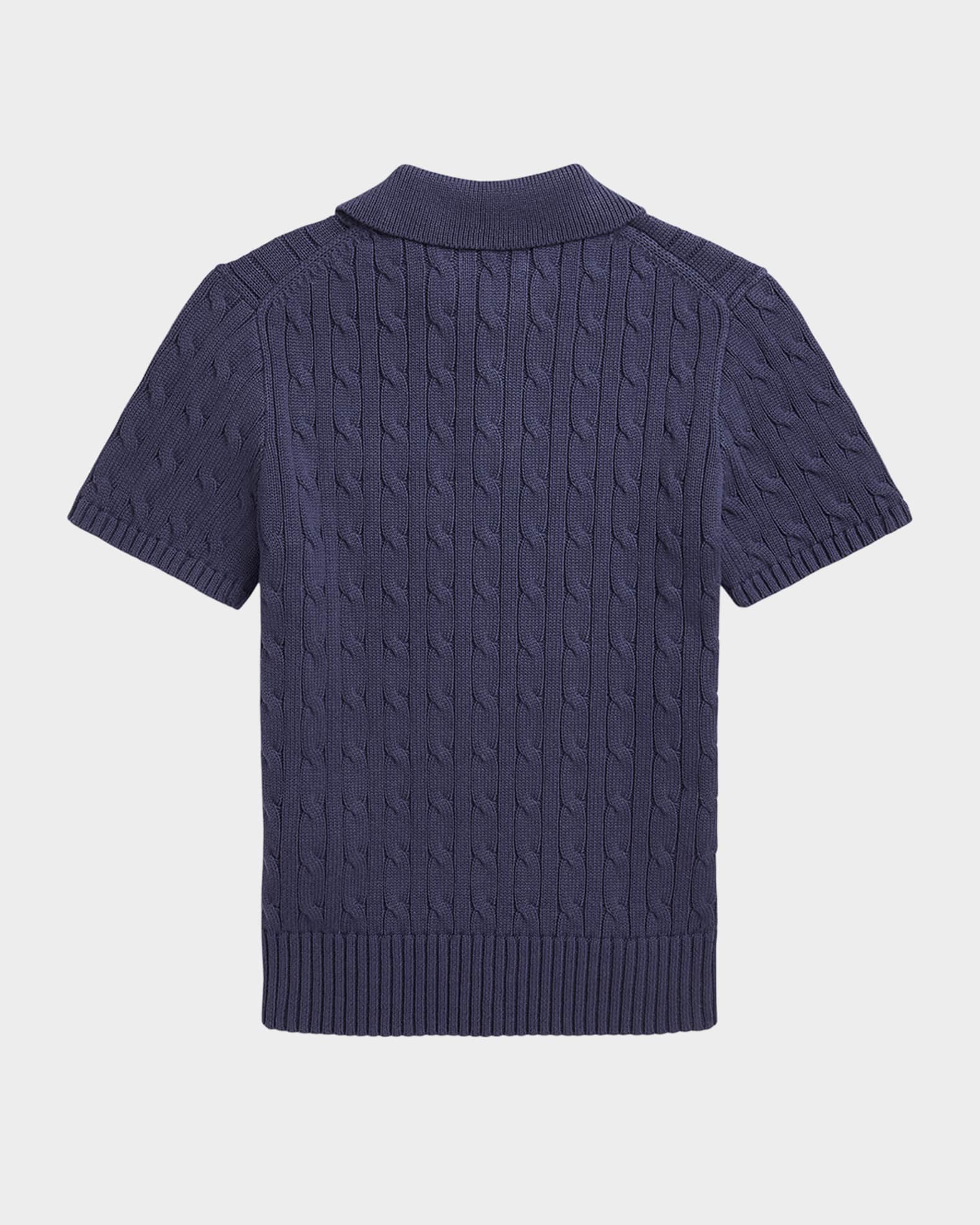 Boy's Cable Knit Polo Sweater 1