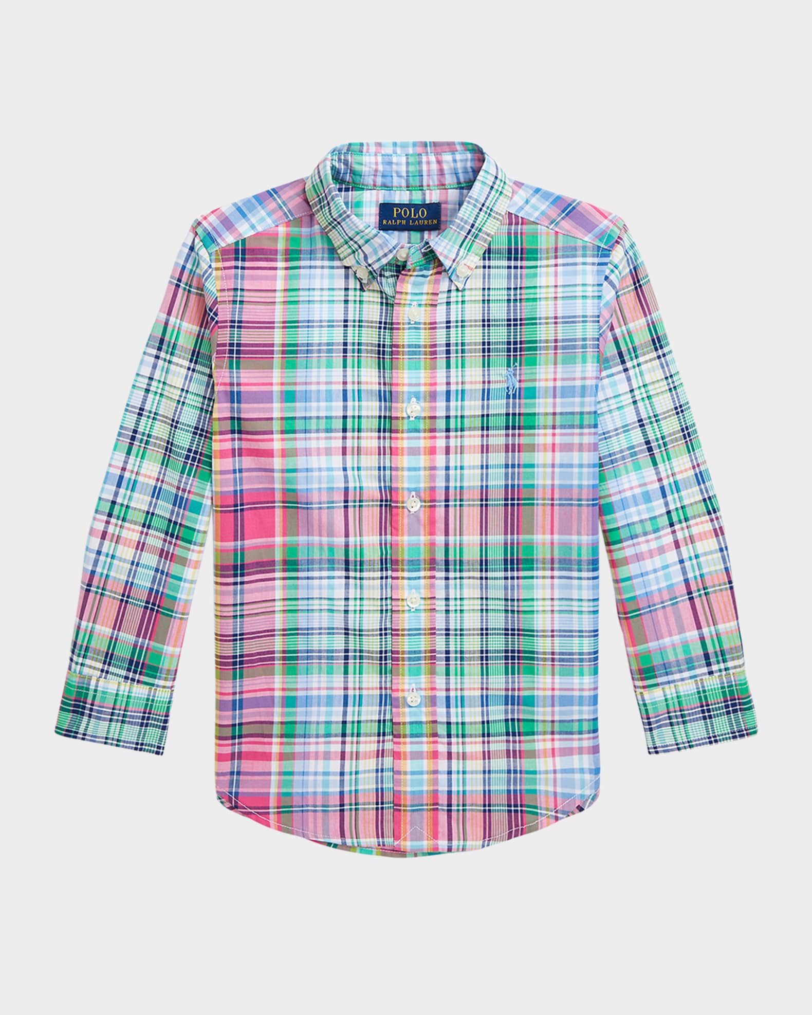  Boy's Striped Sport Shirt W/ Embroidered Pony, Size 2-7 0