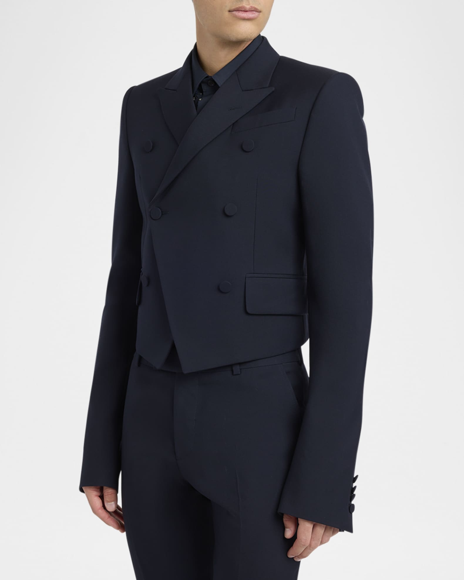 【関税&送料込】Alexander Mcqueen Short Double-Breasted Navy Navy blue Short double-breasted jacket Alexander McQueen