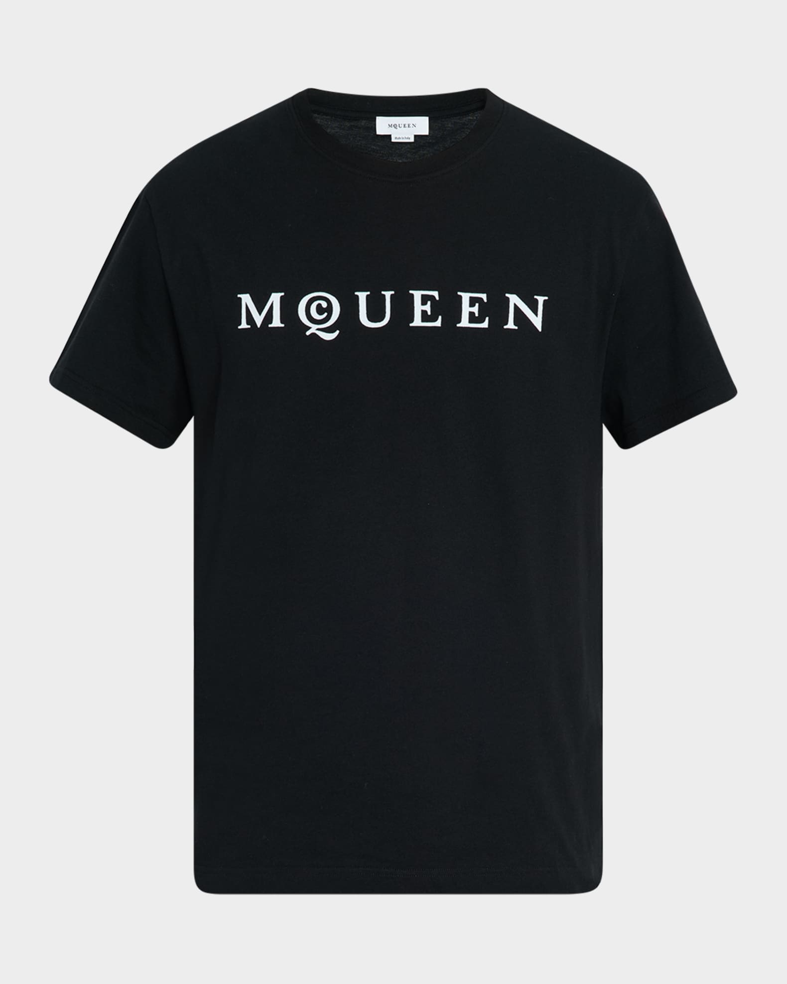 Alexander Mcqueen Men T-Shirt With Flocked Logo