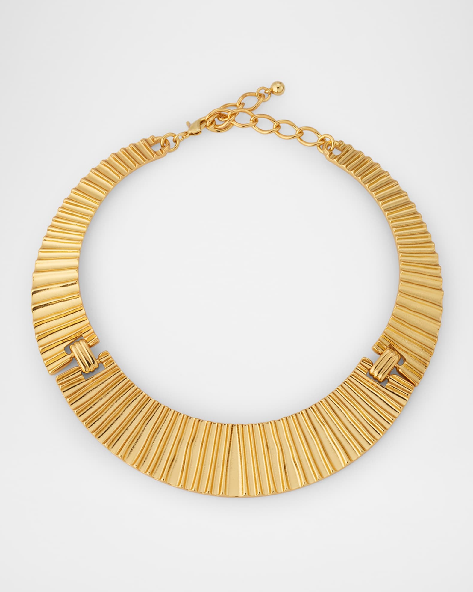 Three-Part Tapered Ribbed Choker Necklace 0