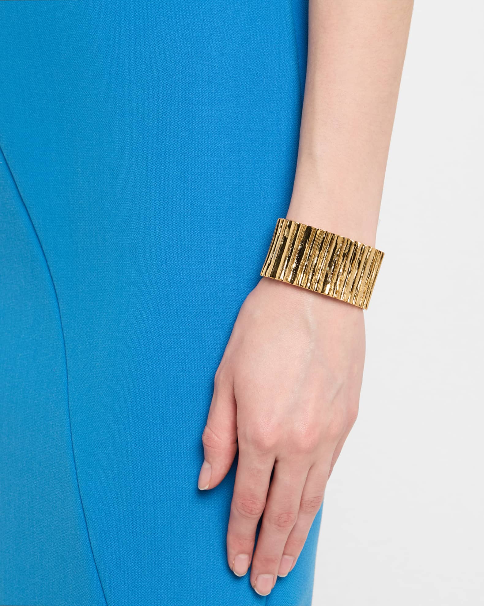 Wide Ribbed Cuff Bracelet 1