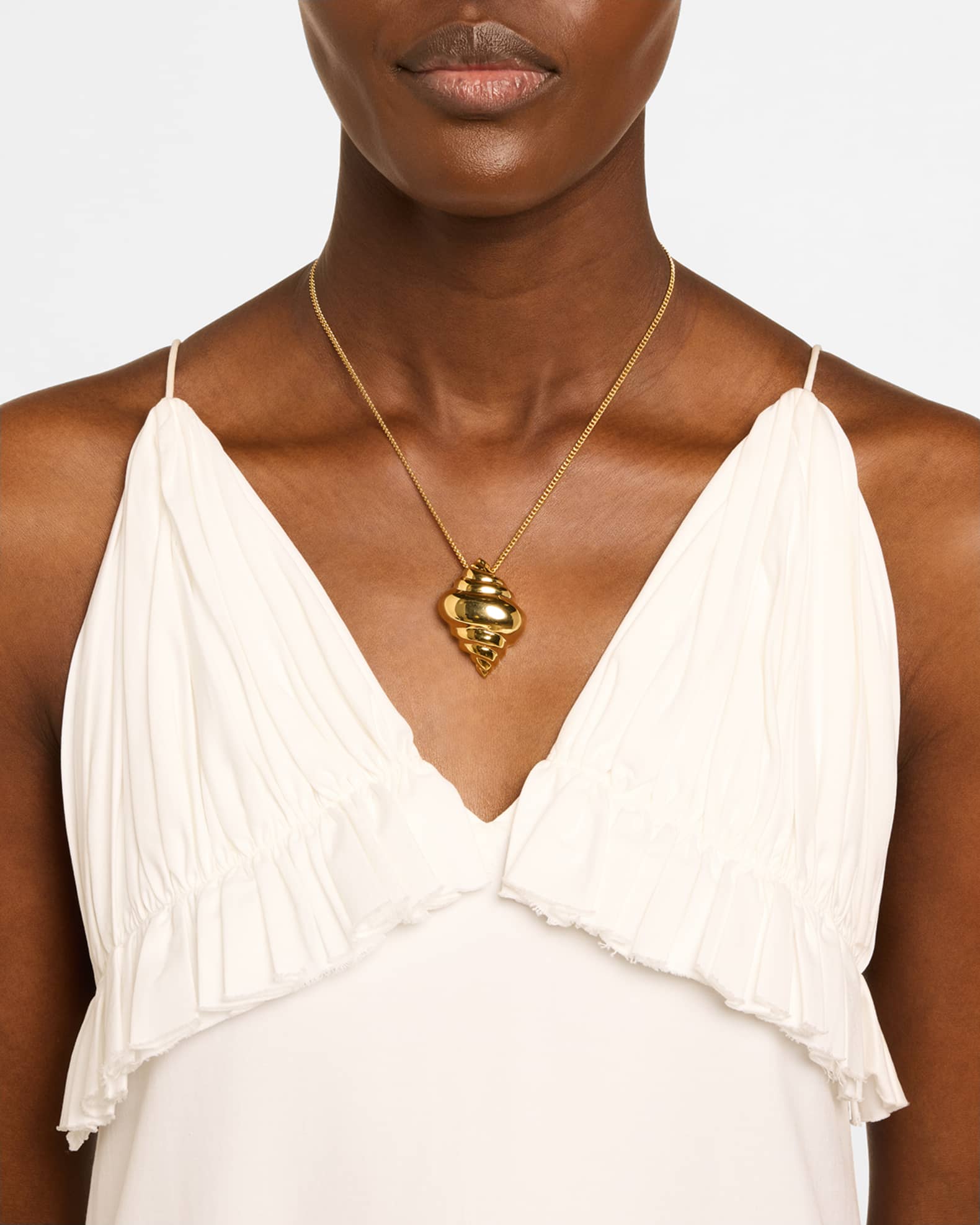 Polished Seashell Pendant Necklace 1
