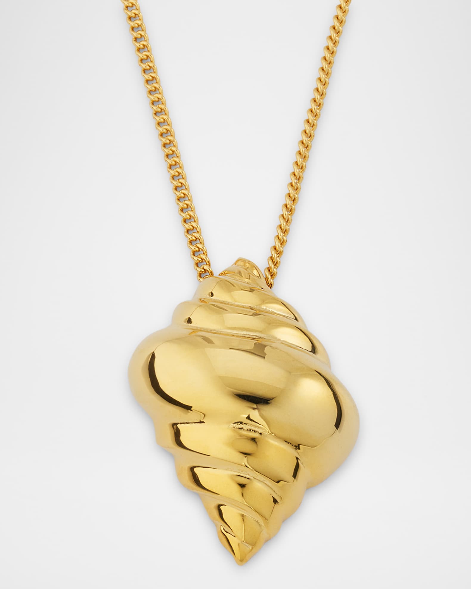 Polished Seashell Pendant Necklace 0