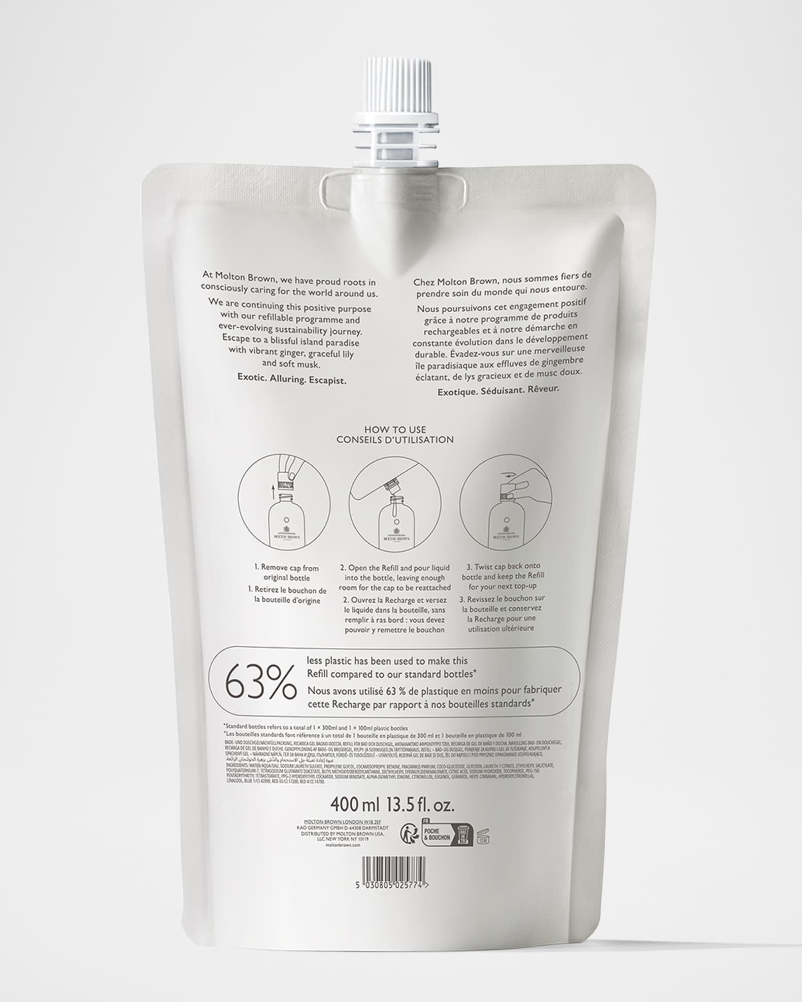Heavenly Gingerlily Bath Shower Gel Refill, 13.5 oz. 1