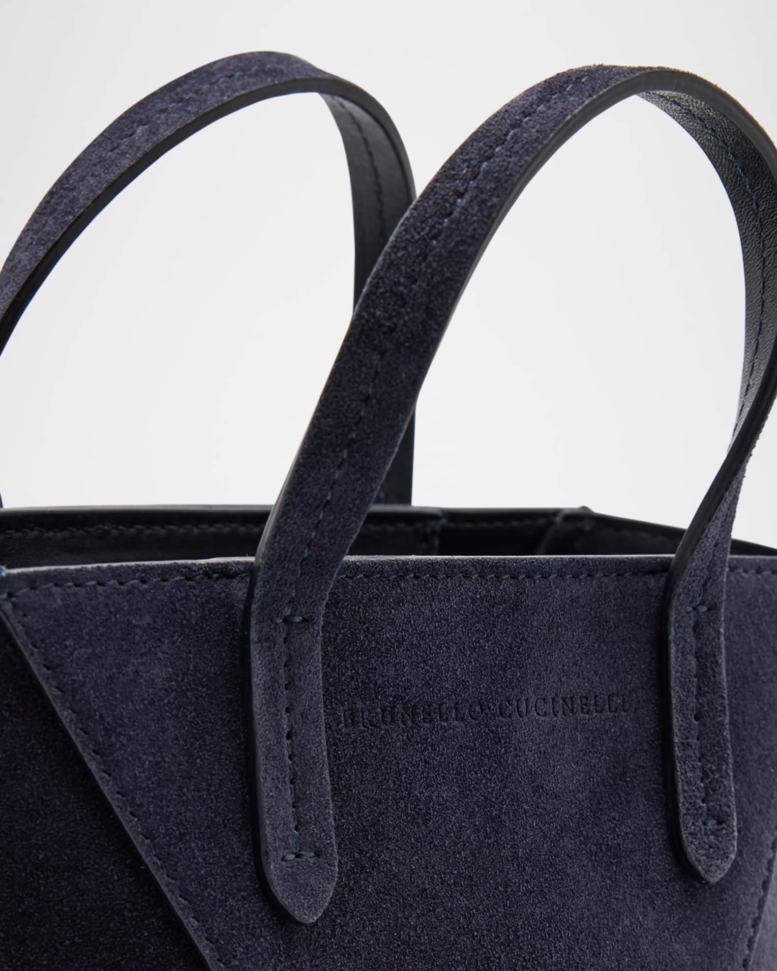 Brunello Cucinelli Duo Mini Suede Shopper Tote Bag | Neiman
