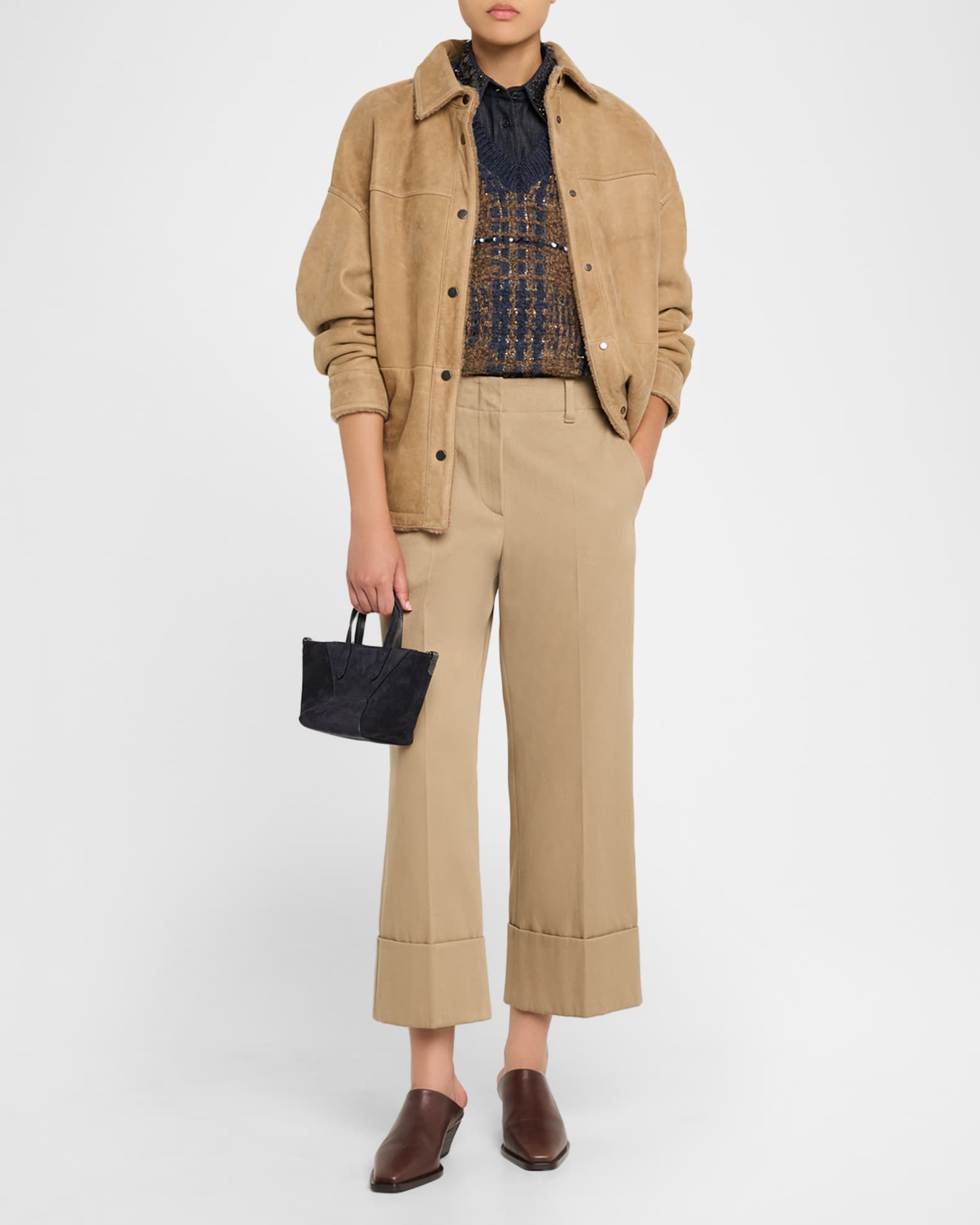 トートバッグ BRUNELLO CUCINELLI Brunello Cucinelli Suede Duomini Bag Brunello Cucinelli Duo Mini Suede Shopper Tote Bag | Neiman