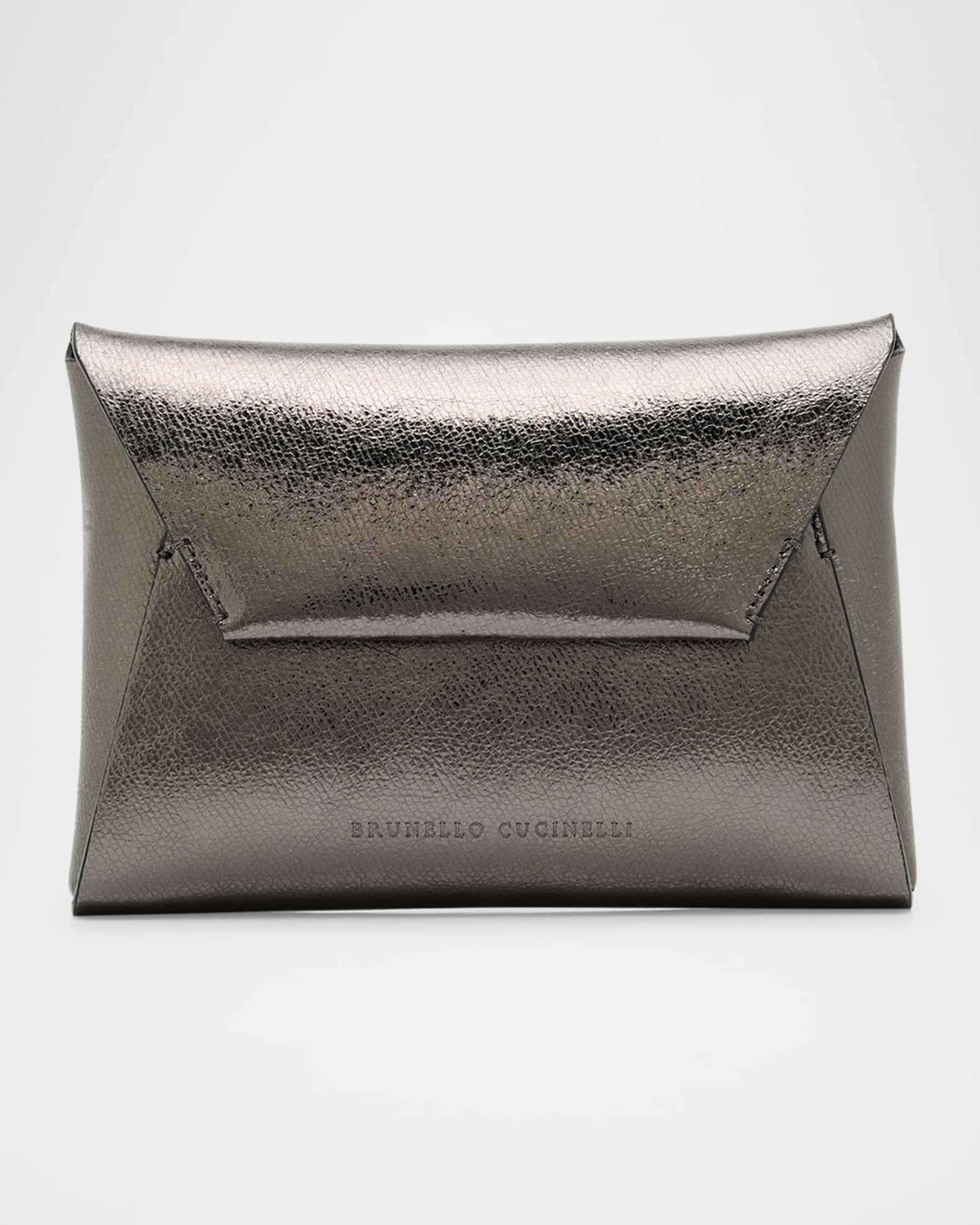 Duo Metallic Leather Pouchette Crossbody Bag 0