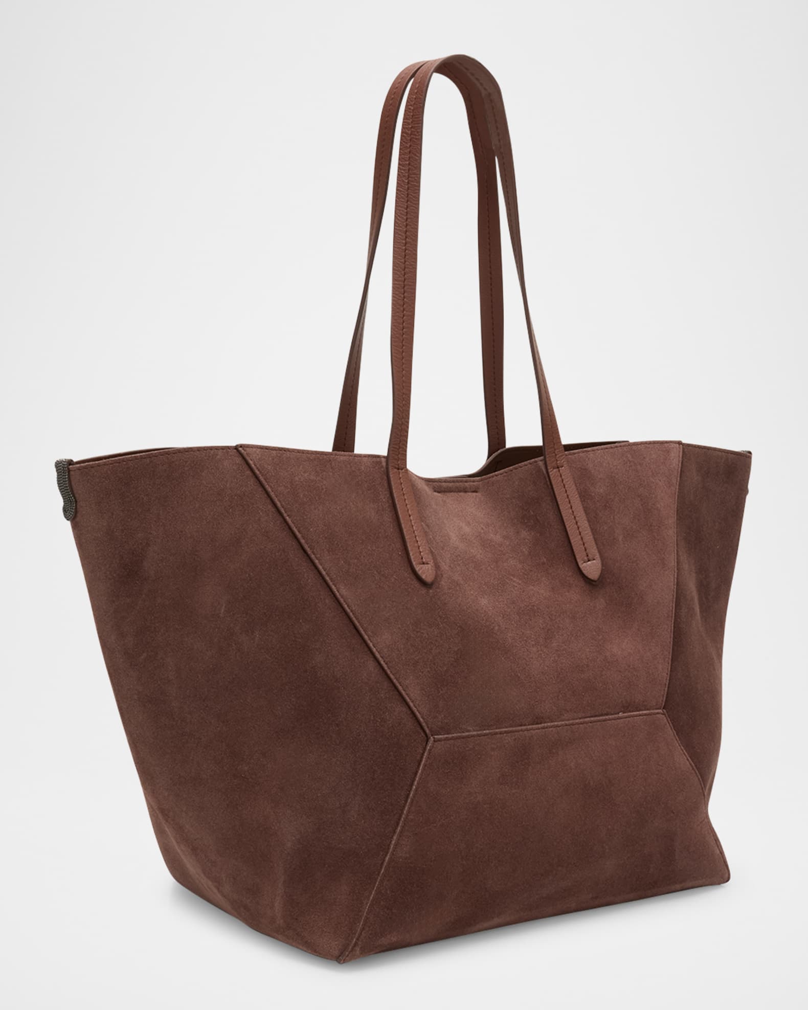 Brunello Cucinelli Duo Medium Suede Shopper Tote Bag