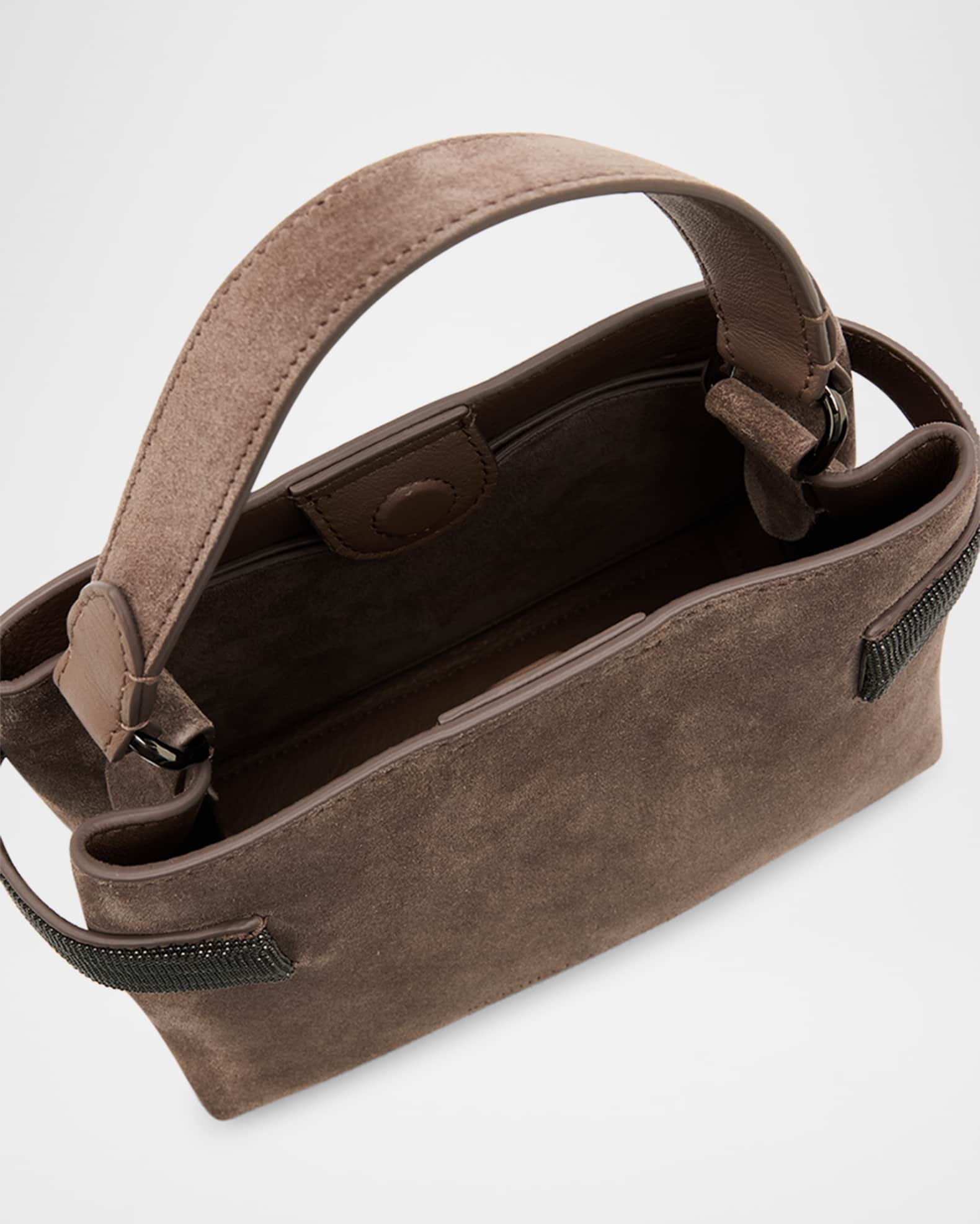 Brunello Cucinelli Essense Mini Monili Suede Top-Handle Bag